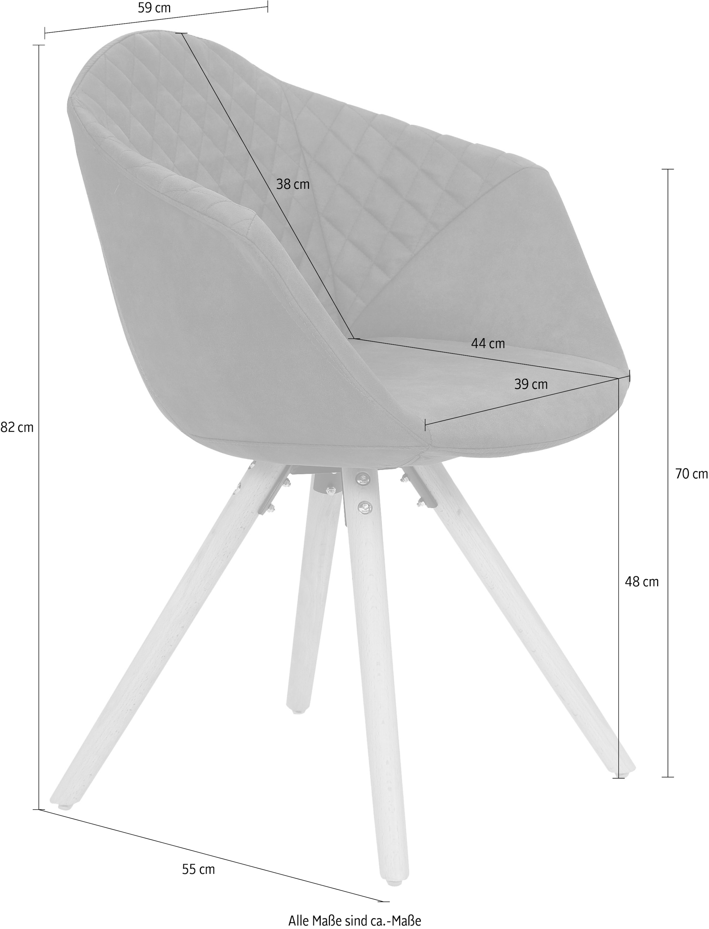 Kayoom Polsterstuhl »Stuhl Chadwick 110 2er-Set, stilvolles Design, in Naturfarben gehalten«, (Set), 2 St., bequem, Holzbeine, weich gepolstert, stilvolles Design