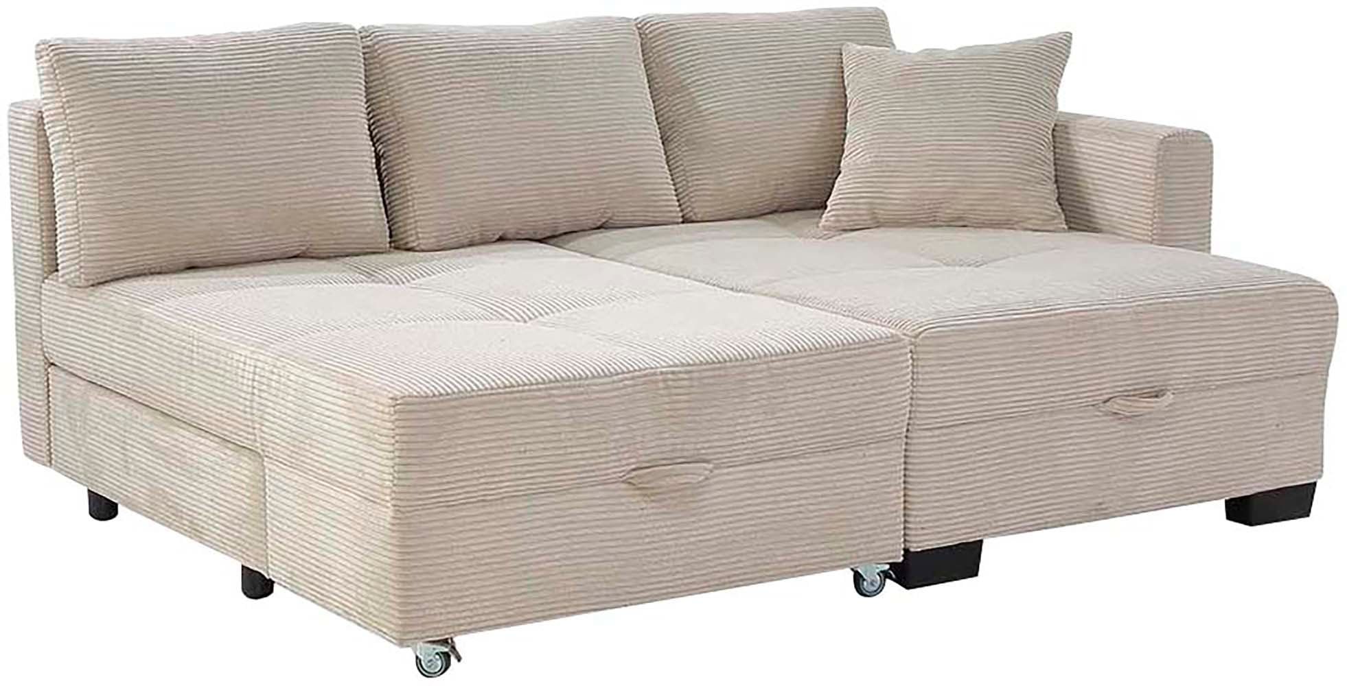Jockenhöfer Gruppe Ecksofa »Fantasy, Dreh-Schwenk-Ottomane«, inklusive Relax- und Schlaffunktion, Ottomane links/ rechts montierbar