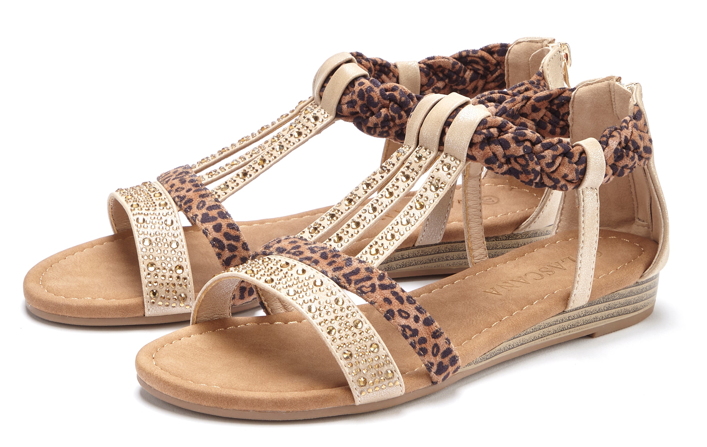 LASCANA Sandale "Sommerschuh, Sandalette, offener Schuh," mit aufwendiger Verzierung VEGAN