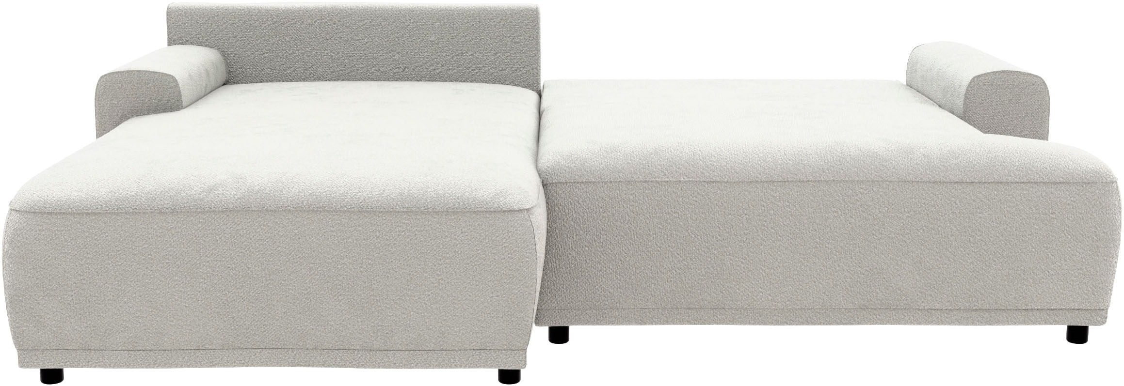 TRENDMANUFAKTUR Ecksofa »Fordon, Schlafsofa mit Bettkasten, Couch in L-Form, Breite 250 cm«, in Struktur fein LEO, haustierfreundlich, wollweiß, Recamiere links