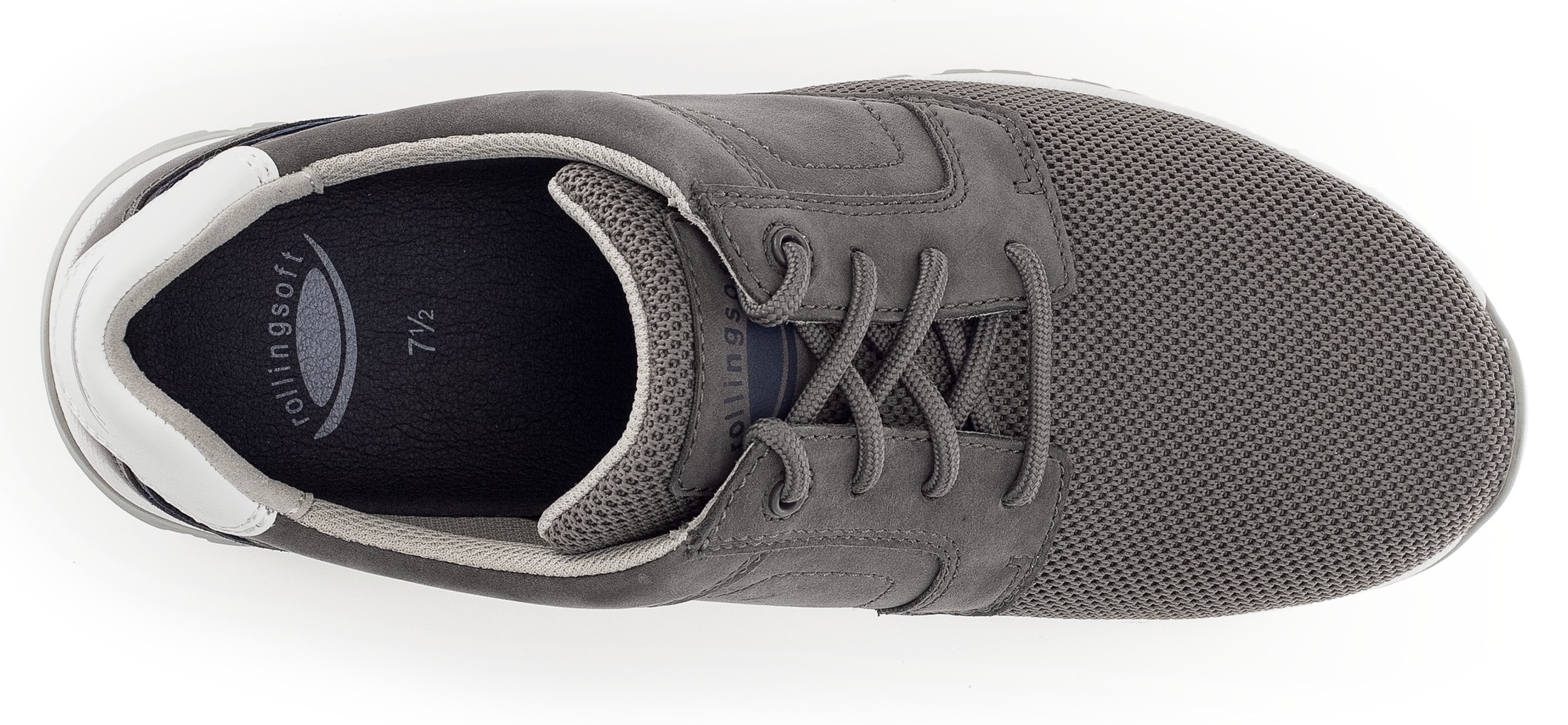 Gabor Rollingsoft Keilsneaker, Freizeitschuh, Halbschuh, Schnürschuh mit Ziernähten, G-Weite