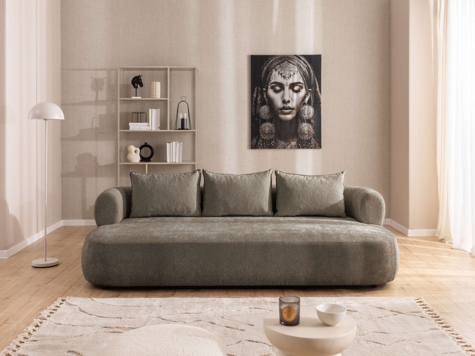 Home affaire Big-Sofa »LUSSAC 4-Sitzer Design-Sofa mit Zierkissen, Maße B/T/H: 242/123/78 cm«, hoher Sitzkomfort und modernes Design, Sofa ohne Bettfunktion