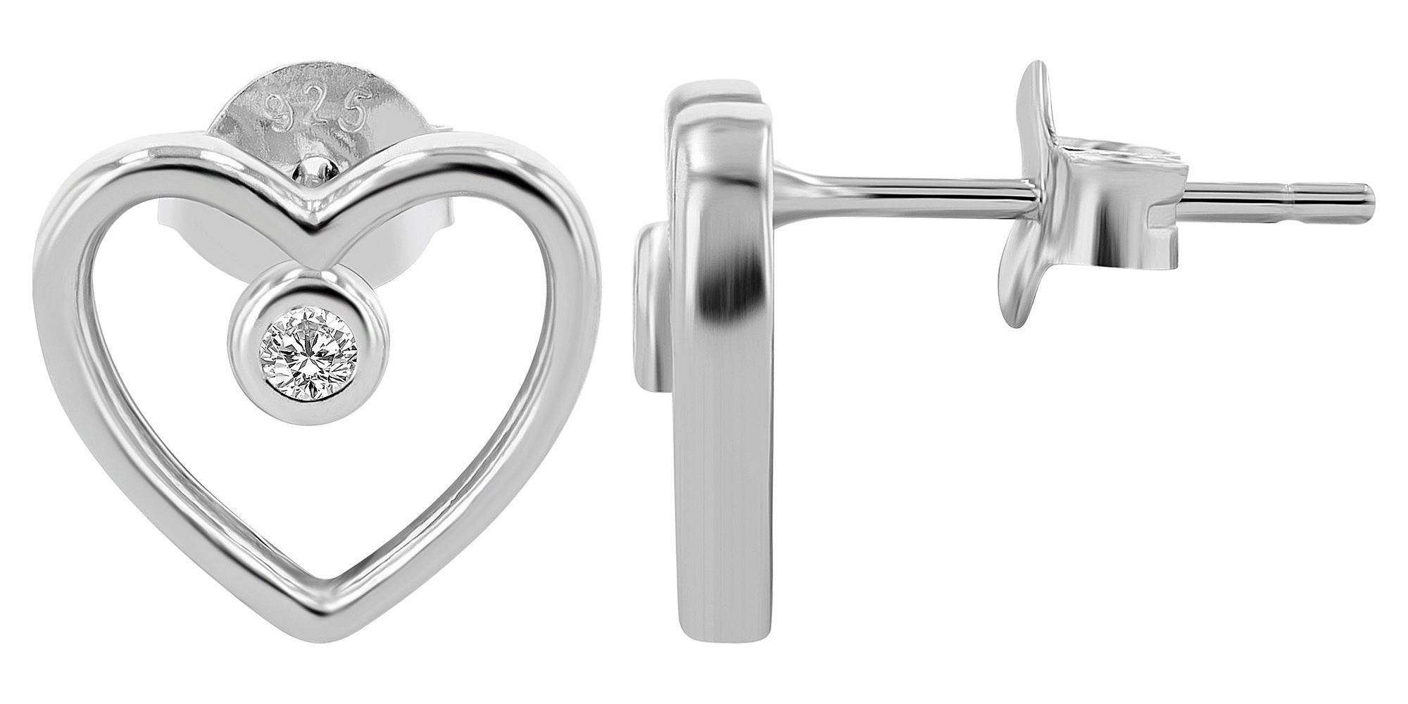 Adelia´s Paar Ohrhänger "Damen Ohrringe – Ohrstecker Herz aus 925 Silber" P günstig online kaufen