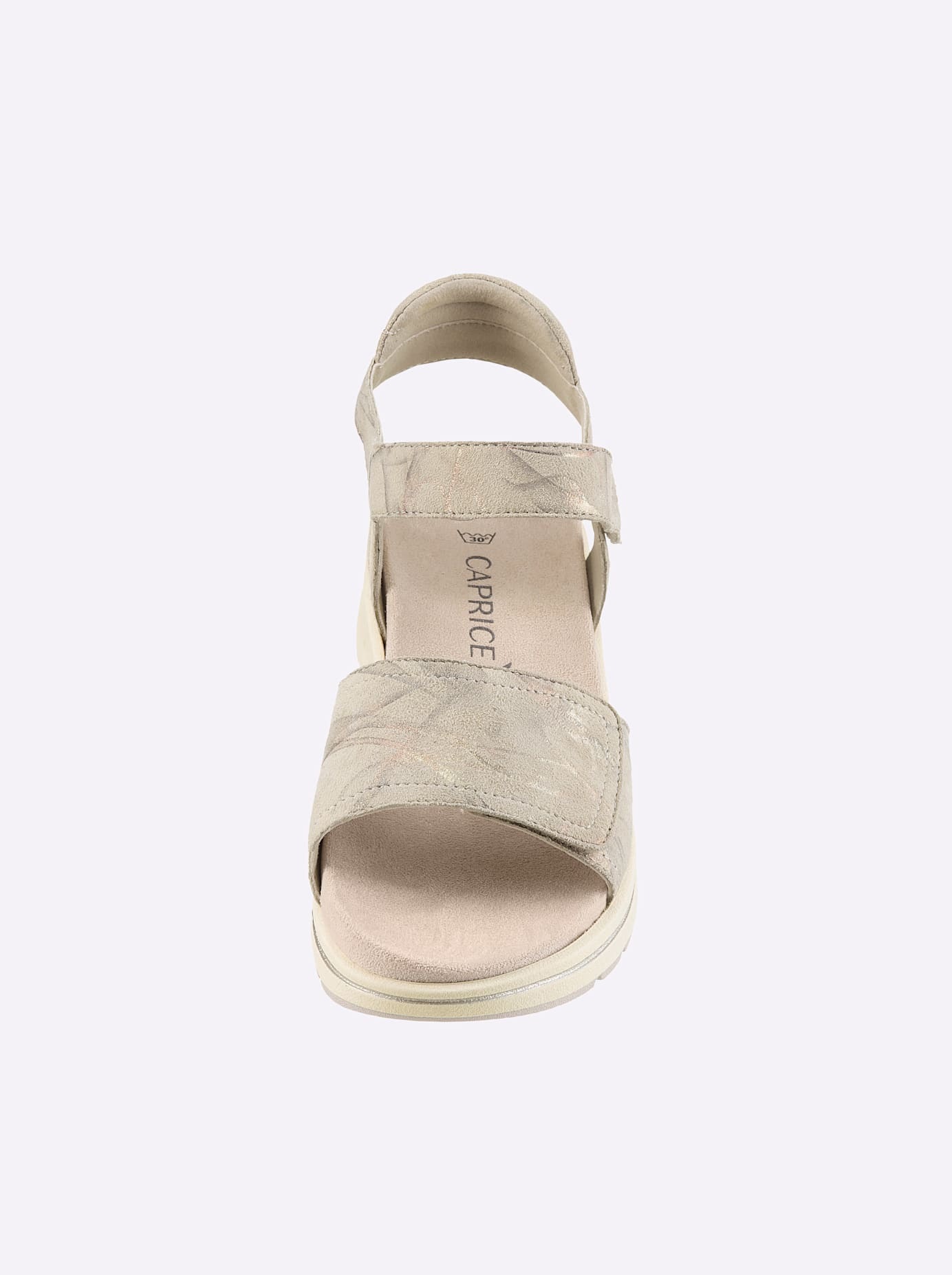 Sandalette CAPRICE, Damen, Gr. 39, beige, gemustert, Textil, Schuhe Sandalette 3