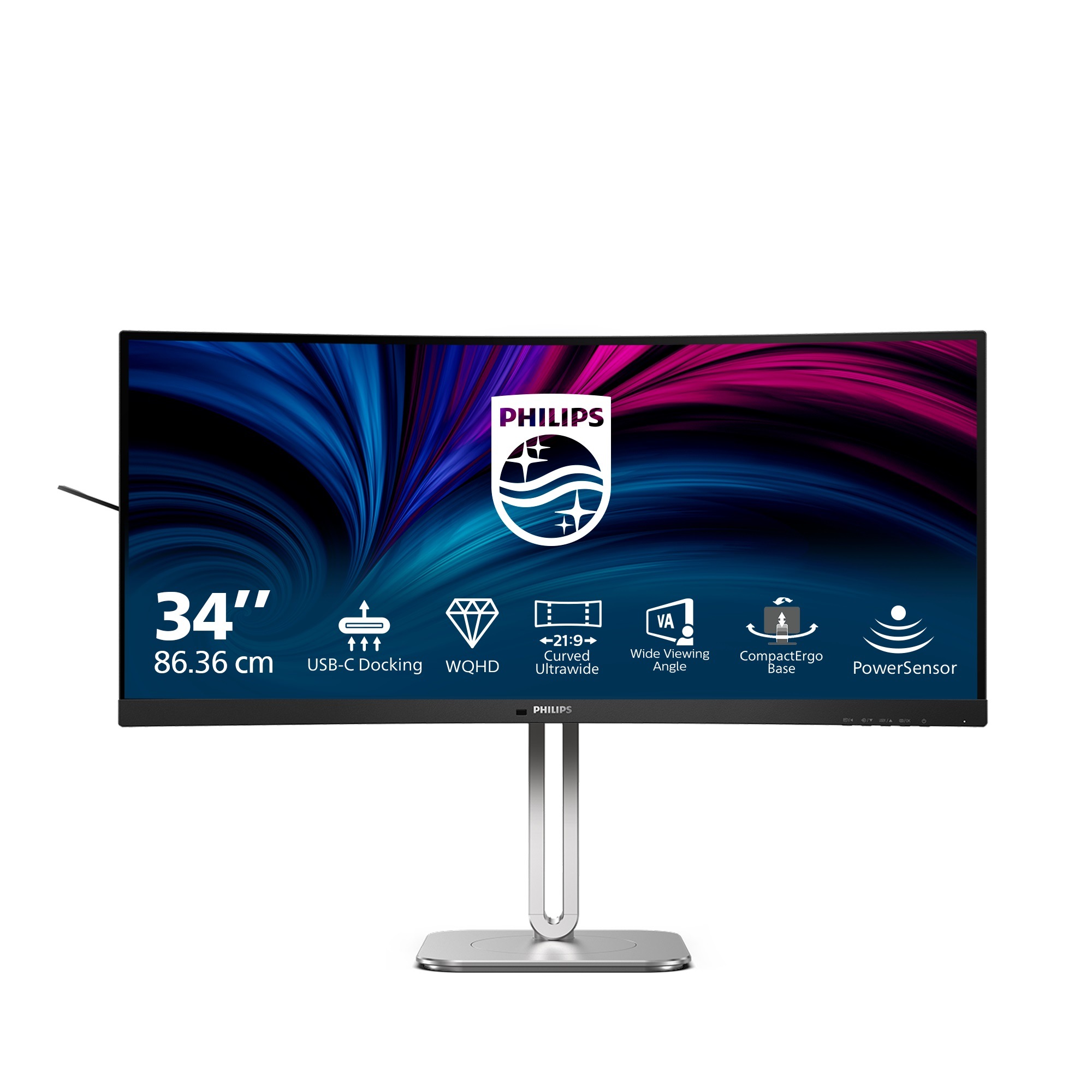 PHILIPS LED-Monitor "34B2U5600C", grau, Monitore, Höhe, Drehung, Neigung