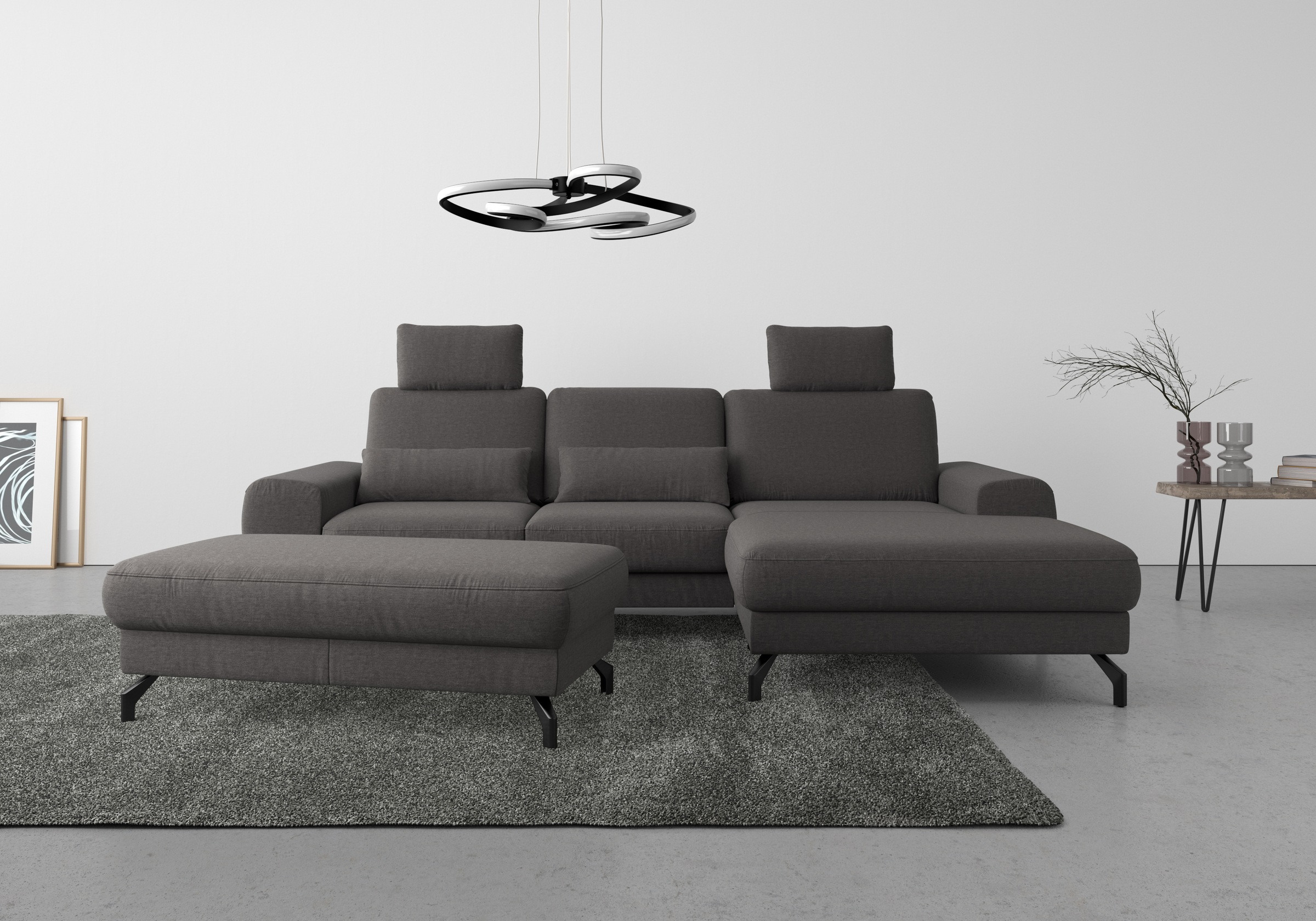sit&more Ecksofa "Cinturo L-Form" inklusive Sitztiefenverstellung und Federkern, Sitzhöhe 45 cm
