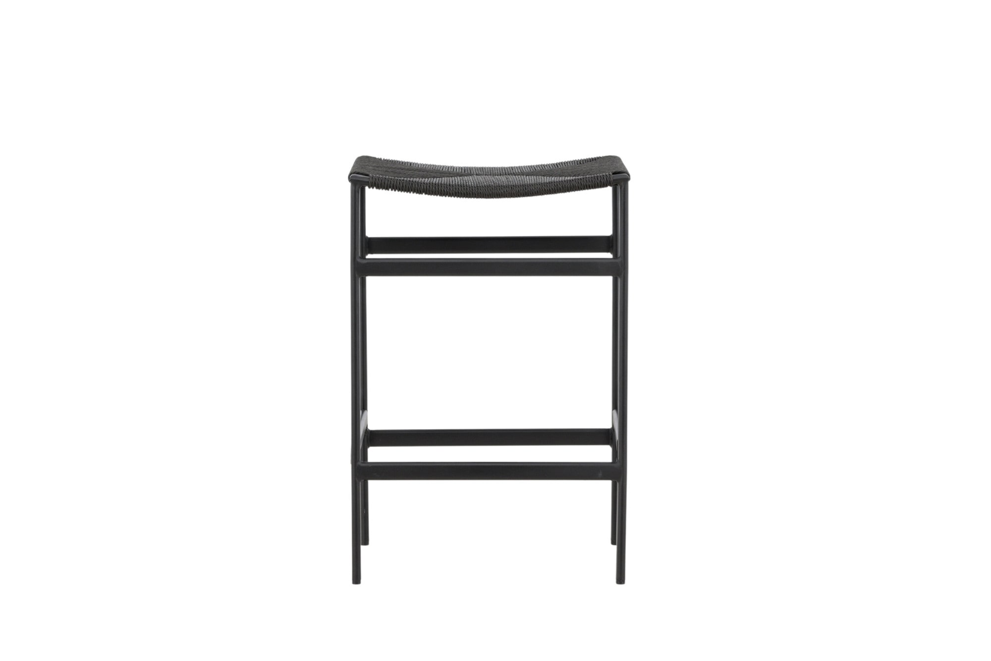 Venture Home Barhocker »Polly, 2er-Set Barhocker mit schwarzem Seilsitz und Stahlbeinen« Set, 2 Stk. tlg. Tresenhocker minimalistisch, Seildesign, komfortabel