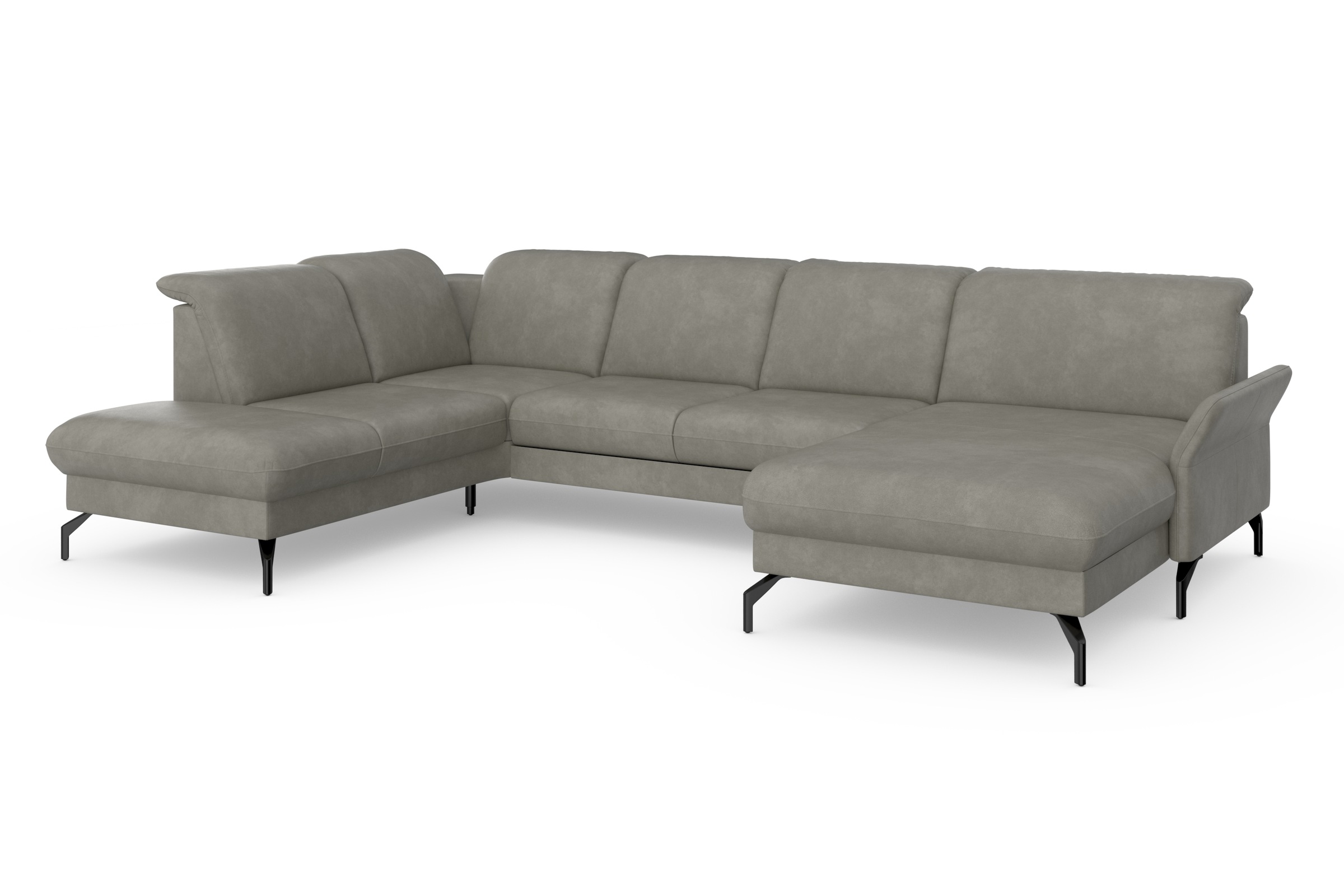 sit&more Wohnlandschaft »Fashion U-Form«, wahlweise mit Kopfteilverstellung, Vorziehsitz, motorisch, Metallfüße