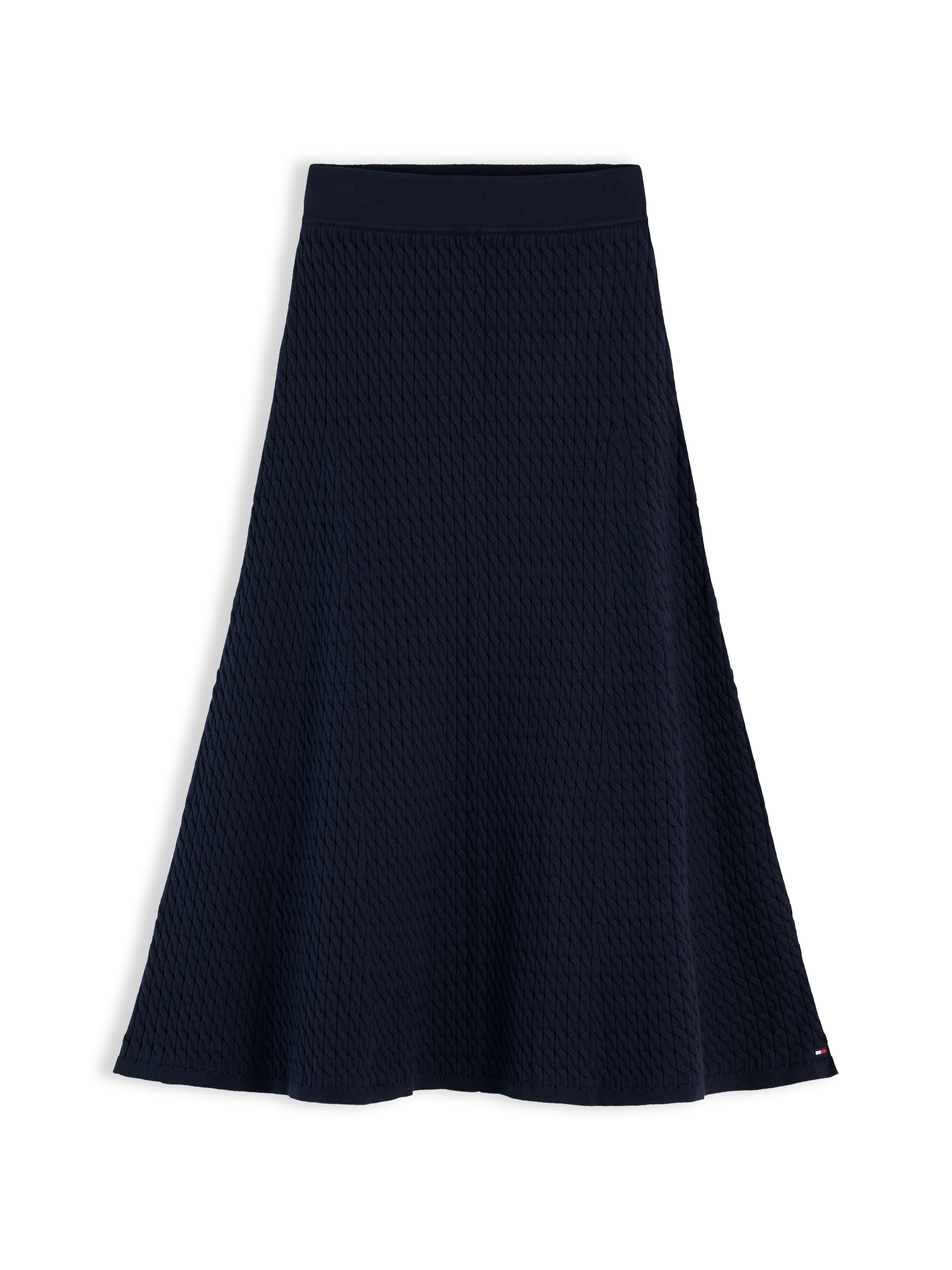 Tommy Hilfiger Strickrock »CO CABLE FINE GG F&F SKIRT« Baumwollmischung, Zopfstrick