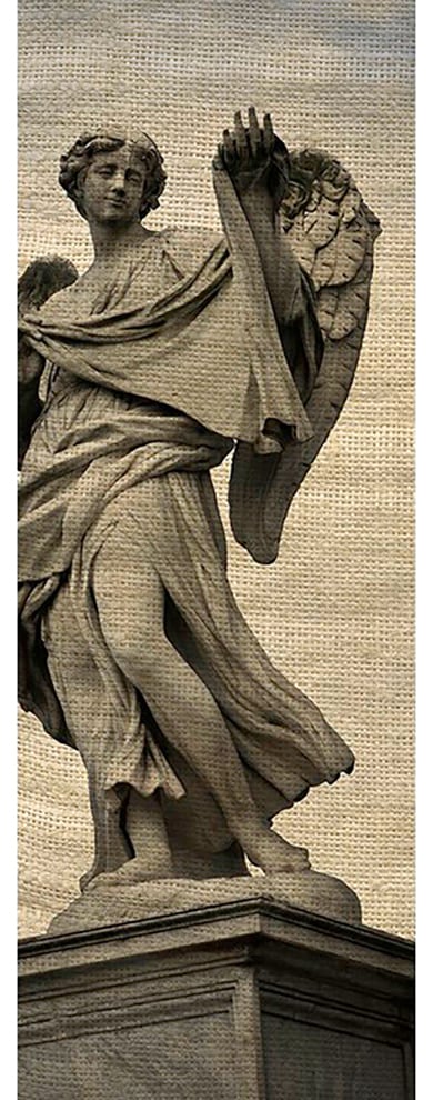 Fototapete »Angel«, Klassische Tapete Natur Statue Braun Grau Panel 1,00m x 2,80m