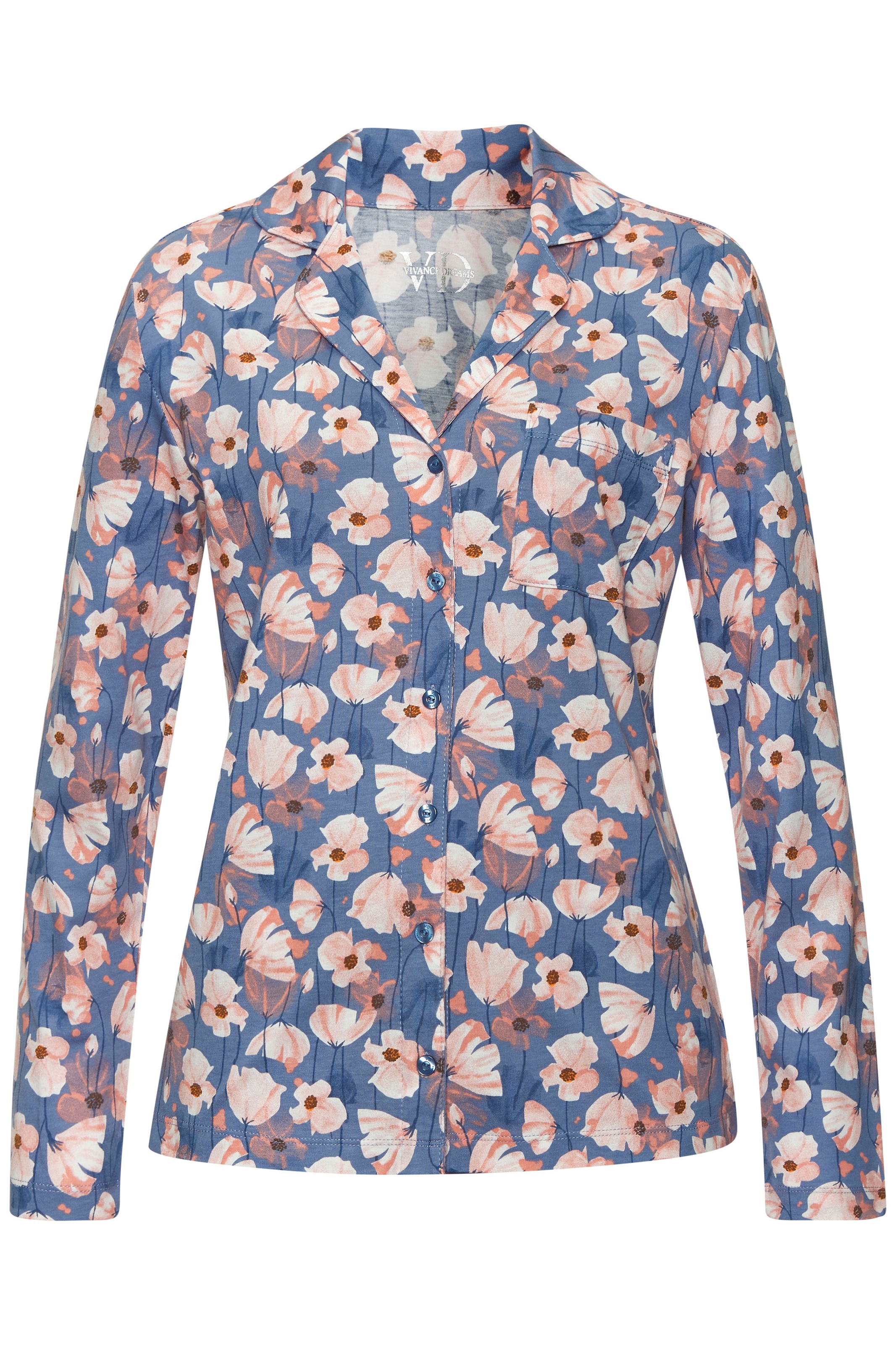 Vivance Dreams Pyjamaoberteil, mit schönem Allover-Muster