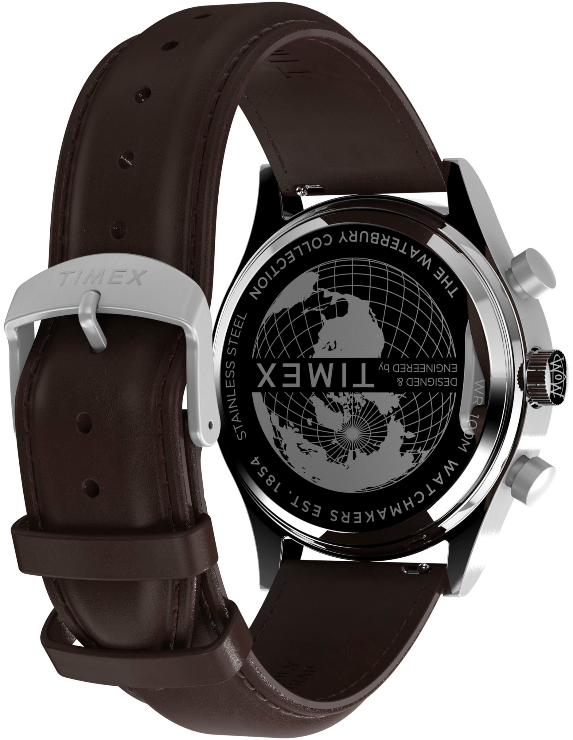 Timex Chronograph »WATERBURY TRADITIONAL«, Quarzuhr, Armbanduhr, Herrenuhr, Datum, Leuchtzeiger, Stoppfunktion