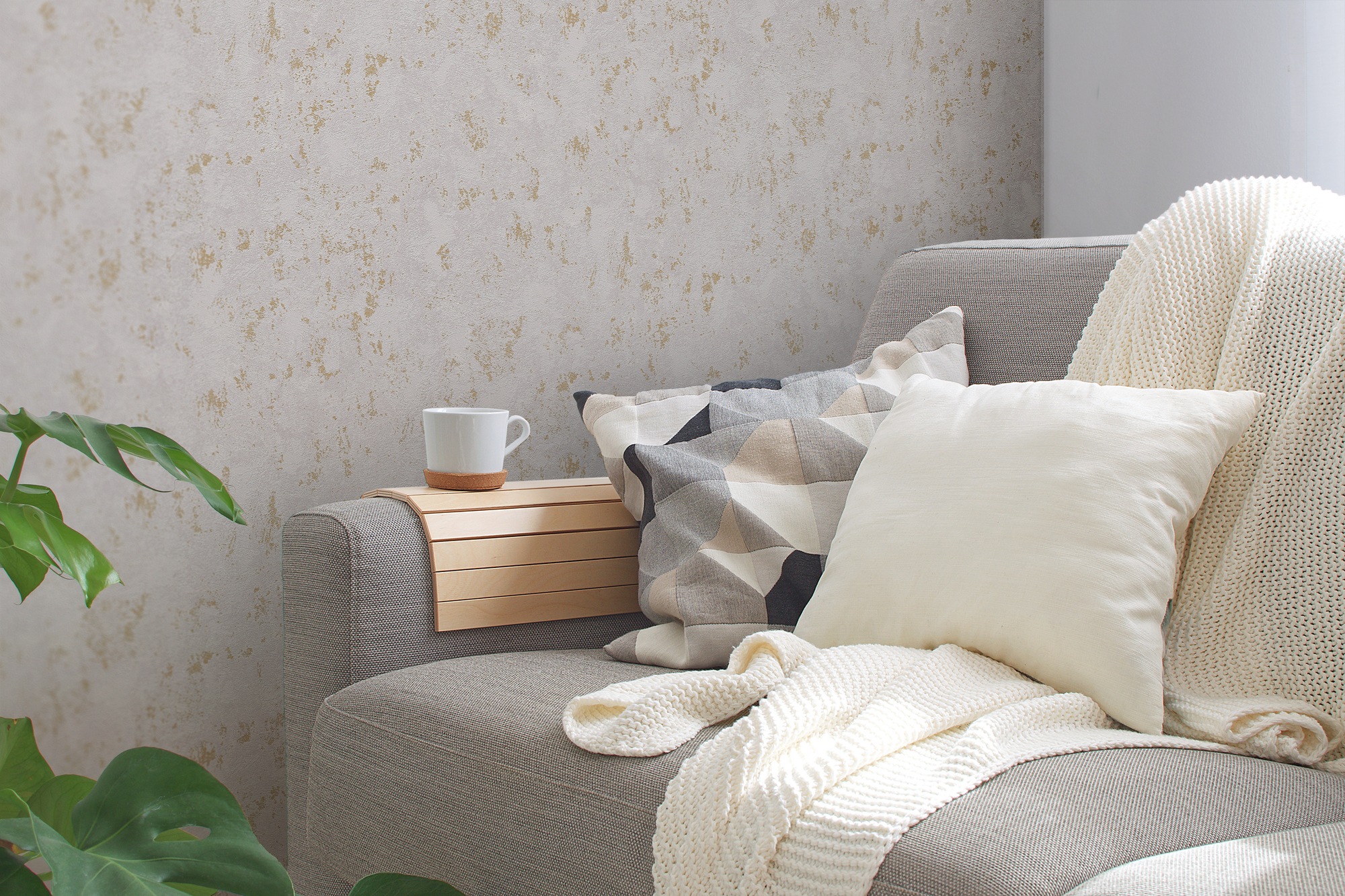A.S. Création Vliestapete »Casual Living Struktur-Tapete Unitapete Putzoptik Putzoptik«, leicht glänzend, Vliestapete einfarbig für Schlafzimmer Küche Wohnzimmer Struktur Flur