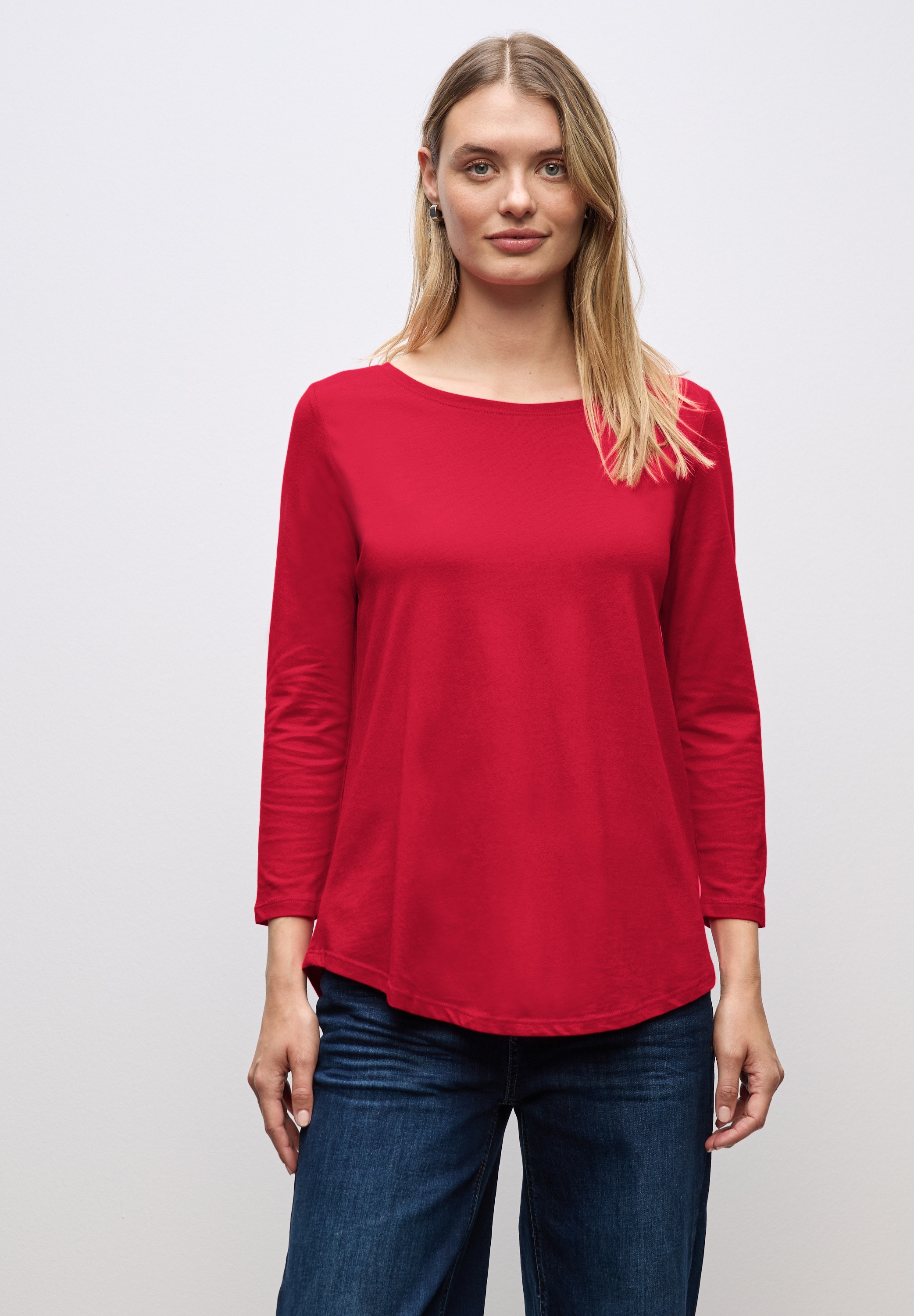 STREET ONE Langarmshirt in Unifarbe günstig online kaufen