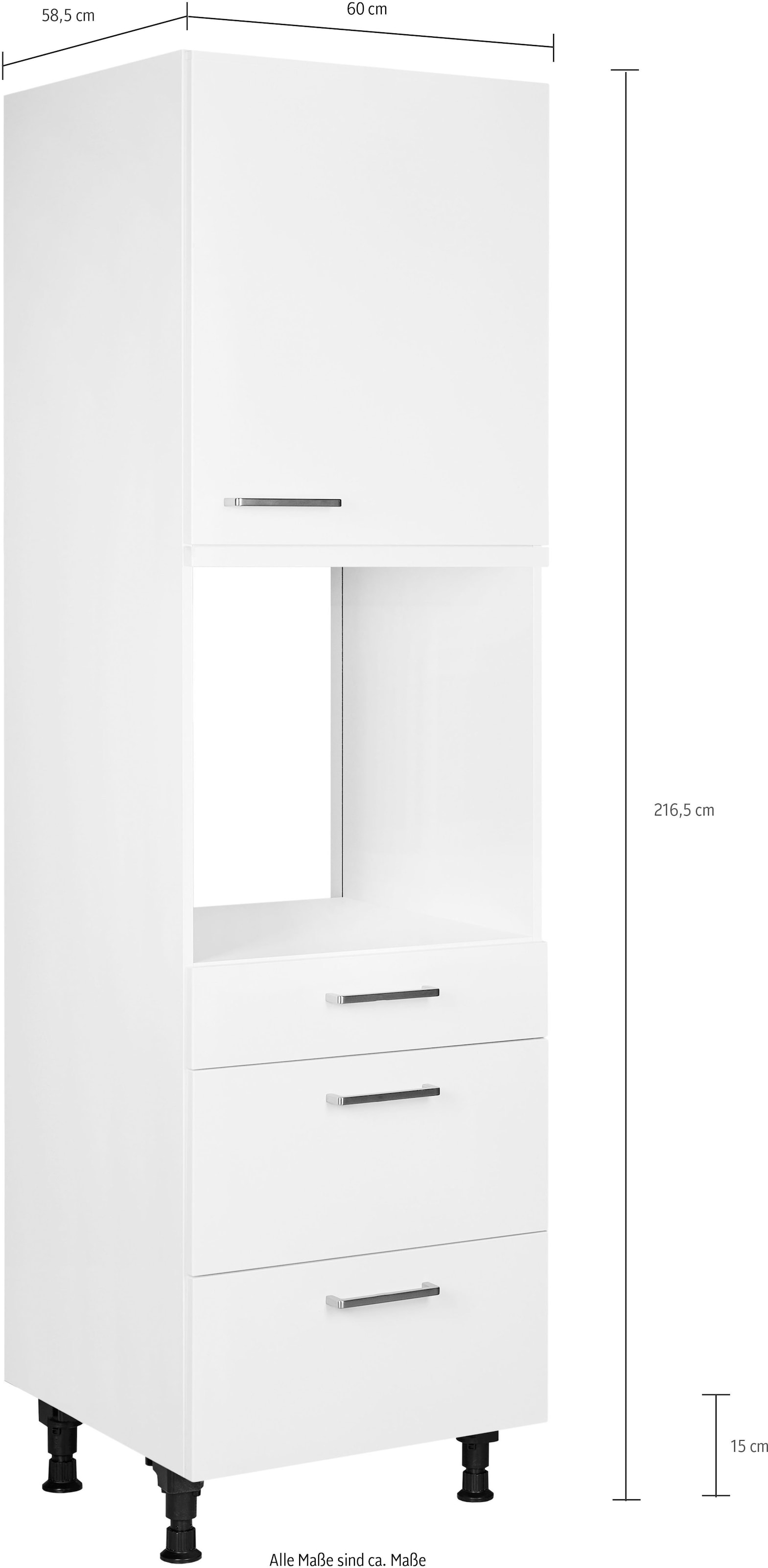 nobilia® Backofenumbauschrank »"Touch", Ausrichtung wählbar, mit Schublade und zwei Auszügen und«, einer Tür, vormontiert, Breite/Höhe: 60/216,6 cm