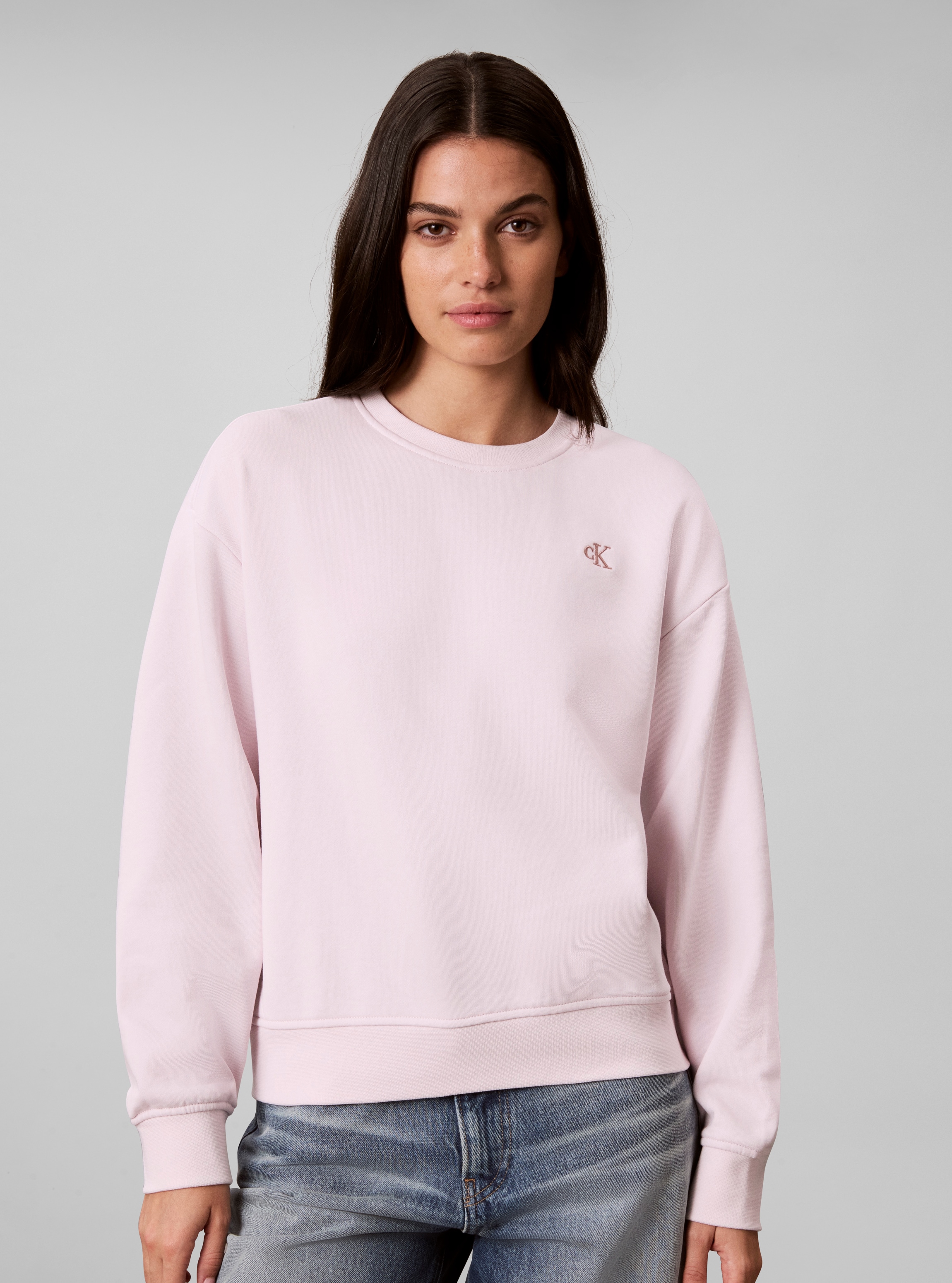 Calvin Klein Jeans "RELAXED MONOGRAM FRENCH TERRY", Relaxed fit mit Rundhalsausschnitt