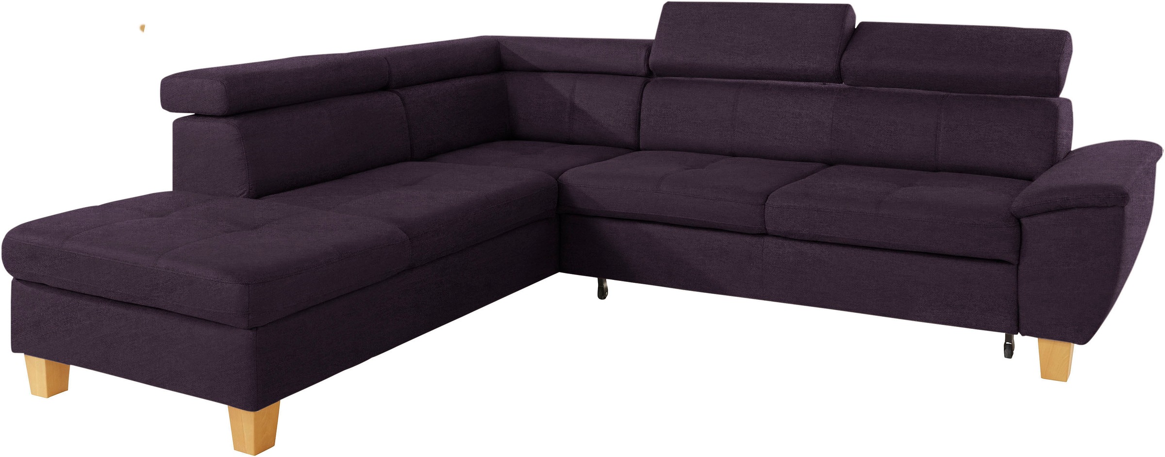 exxpo - sofa fashion Ecksofa »Enya, aufwendige Detailverarbeitung, hoher Sitzkomfort, bequem, L-Form«, mit Kopfteilverstellung, wahlweise Bettfunktion u. Bettkasten