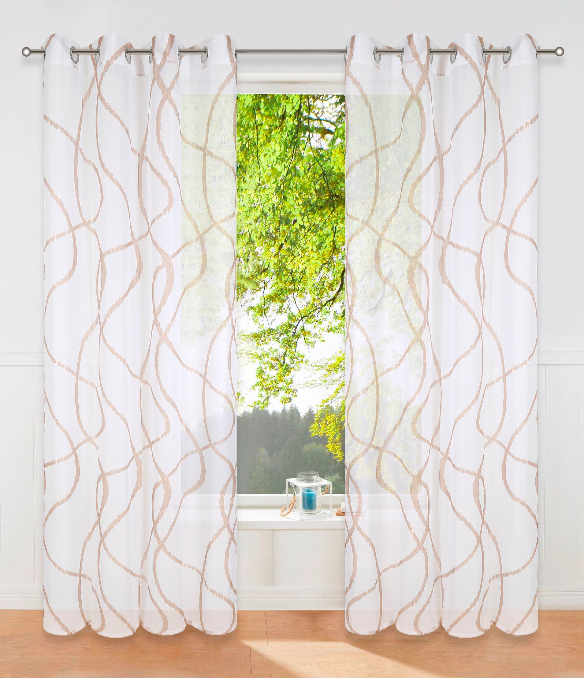 my home Gardine "Bene" Ösen 1 Stk. tlg. Transparent, gemustert, glatt, vers günstig online kaufen