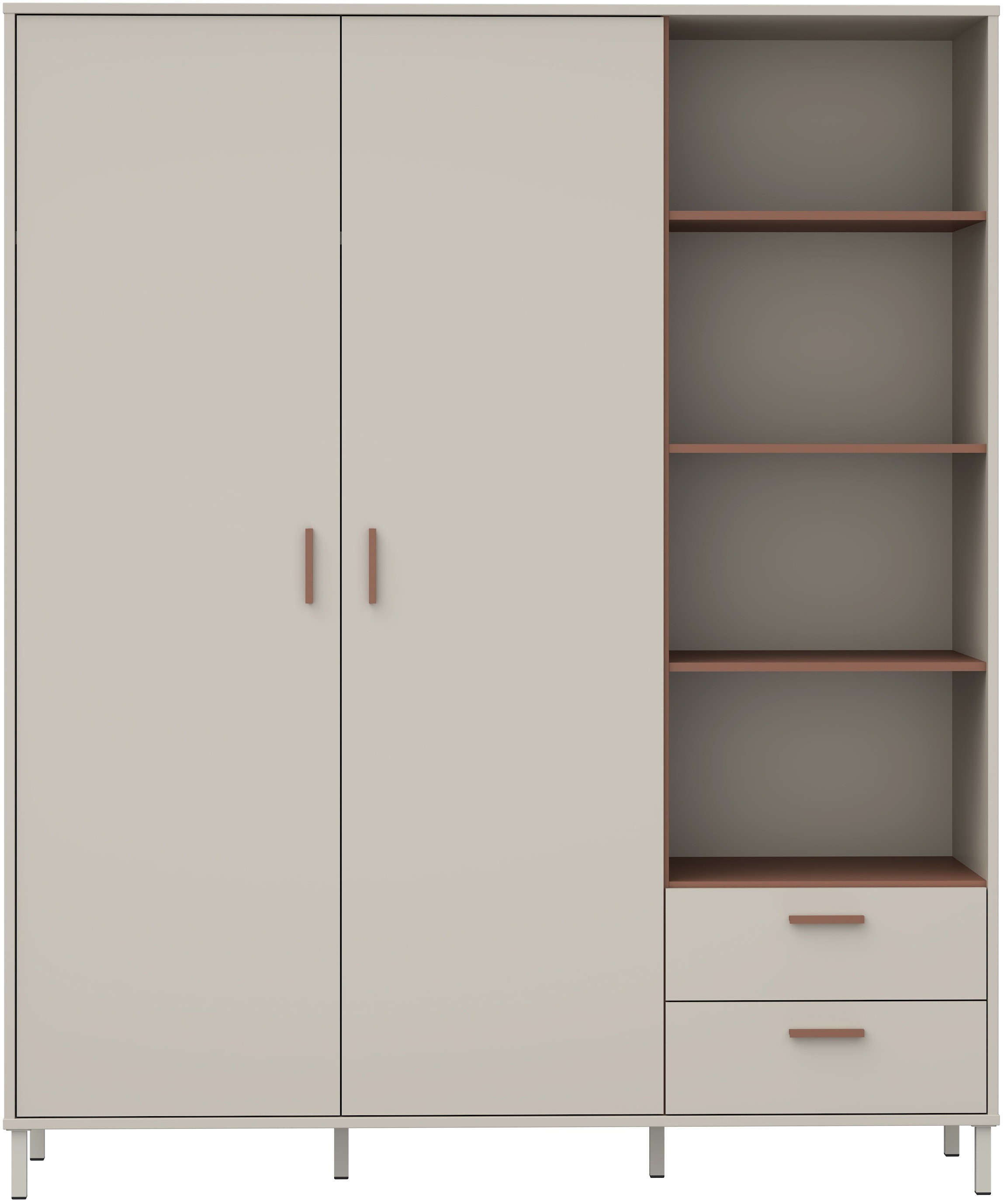 FORTE Kleiderschrank "Milles" trendiges Dekor, Vollauszug Schubkästen, Meta günstig online kaufen