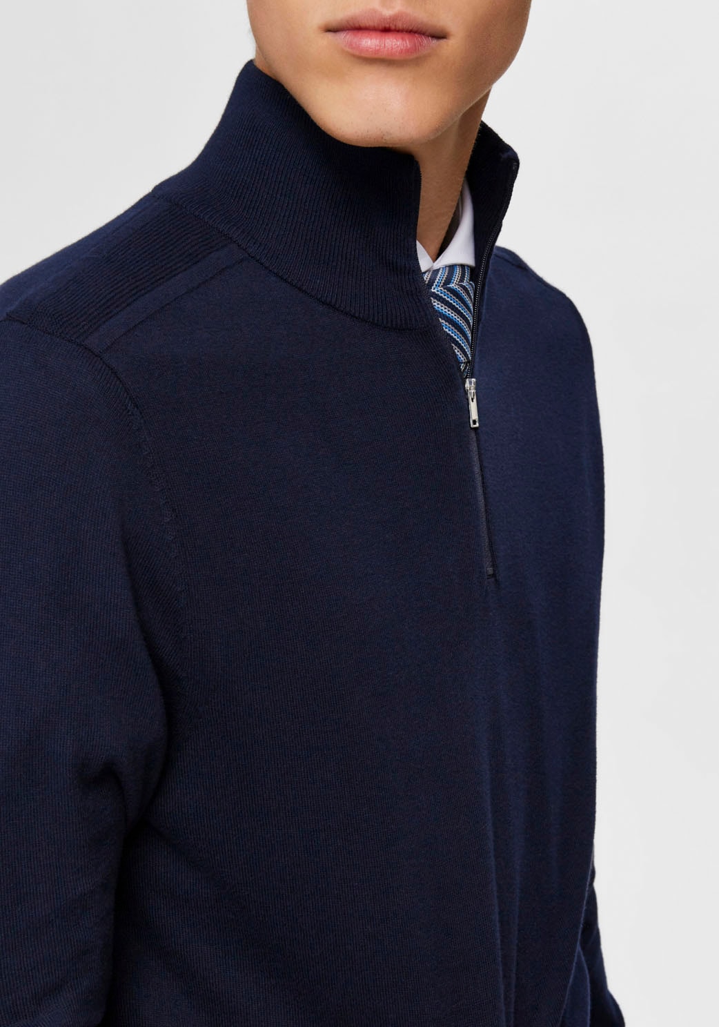 SELECTED HOMME Strickpullover »SLHBERG HALF ZIP CARDIGAN NOOS«