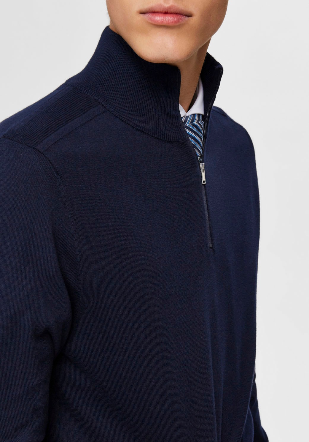 SELECTED Troyer "SLHBERG HALF ZIP CARDIGAN NOOS" Baumwolle, regular fit günstig online kaufen