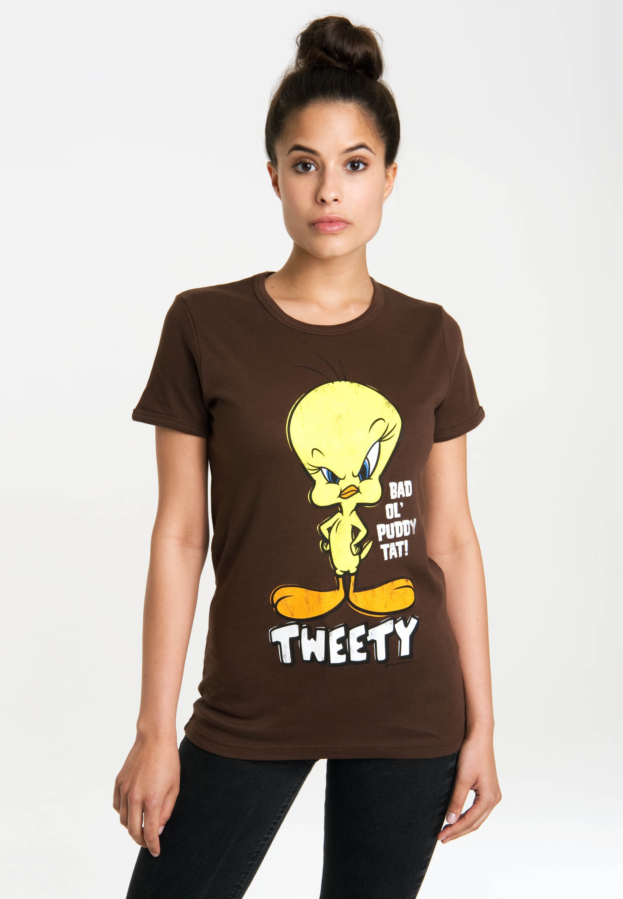 LOGOSHIRT T-Shirt »Looney Tunes BAUR Originaldesign mit lizenzierten kaufen | – Tweety«, für