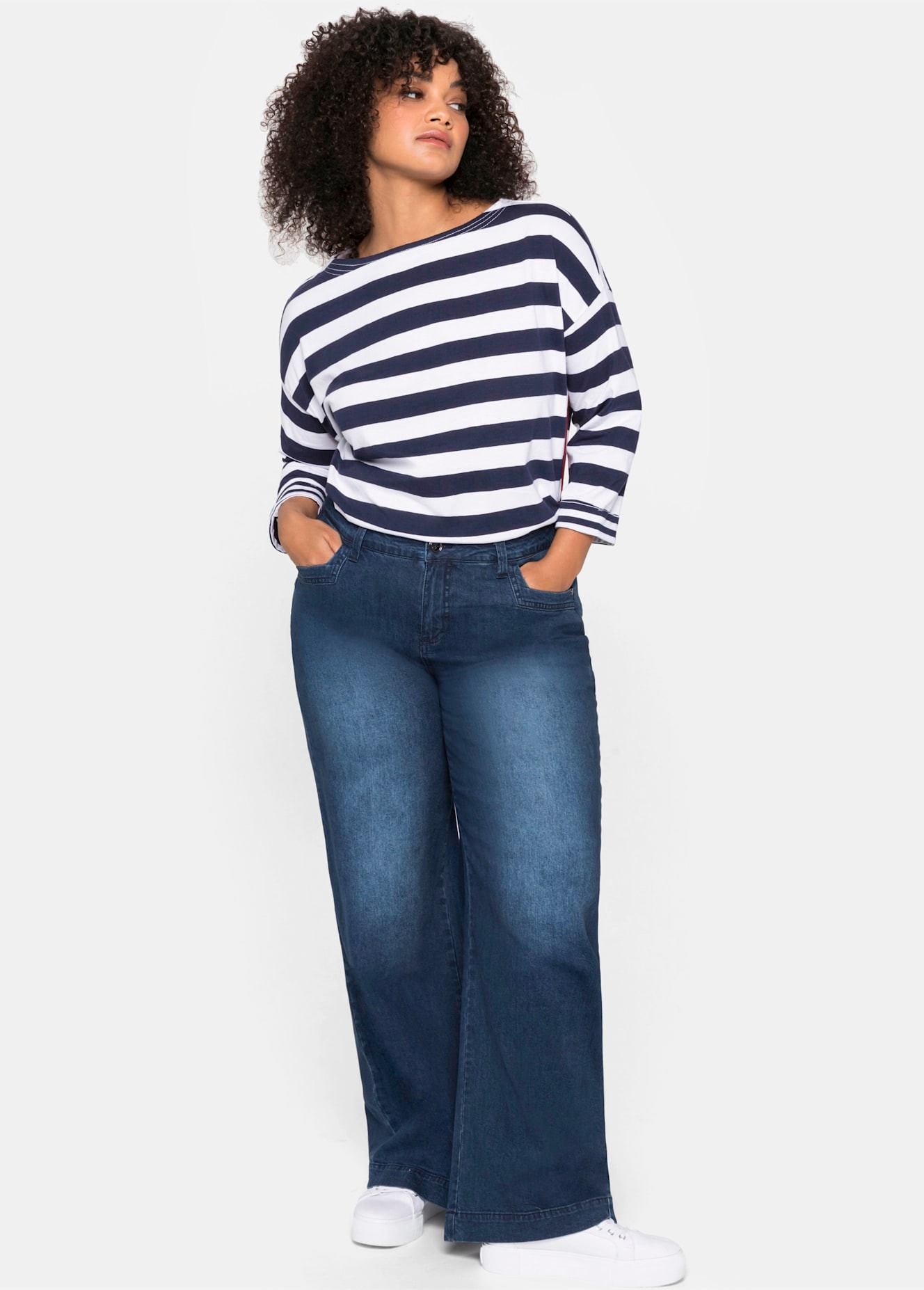 Sheego 3/4-Arm-Shirt "3/4-Arm-Shirt", (1 tlg.) günstig online kaufen
