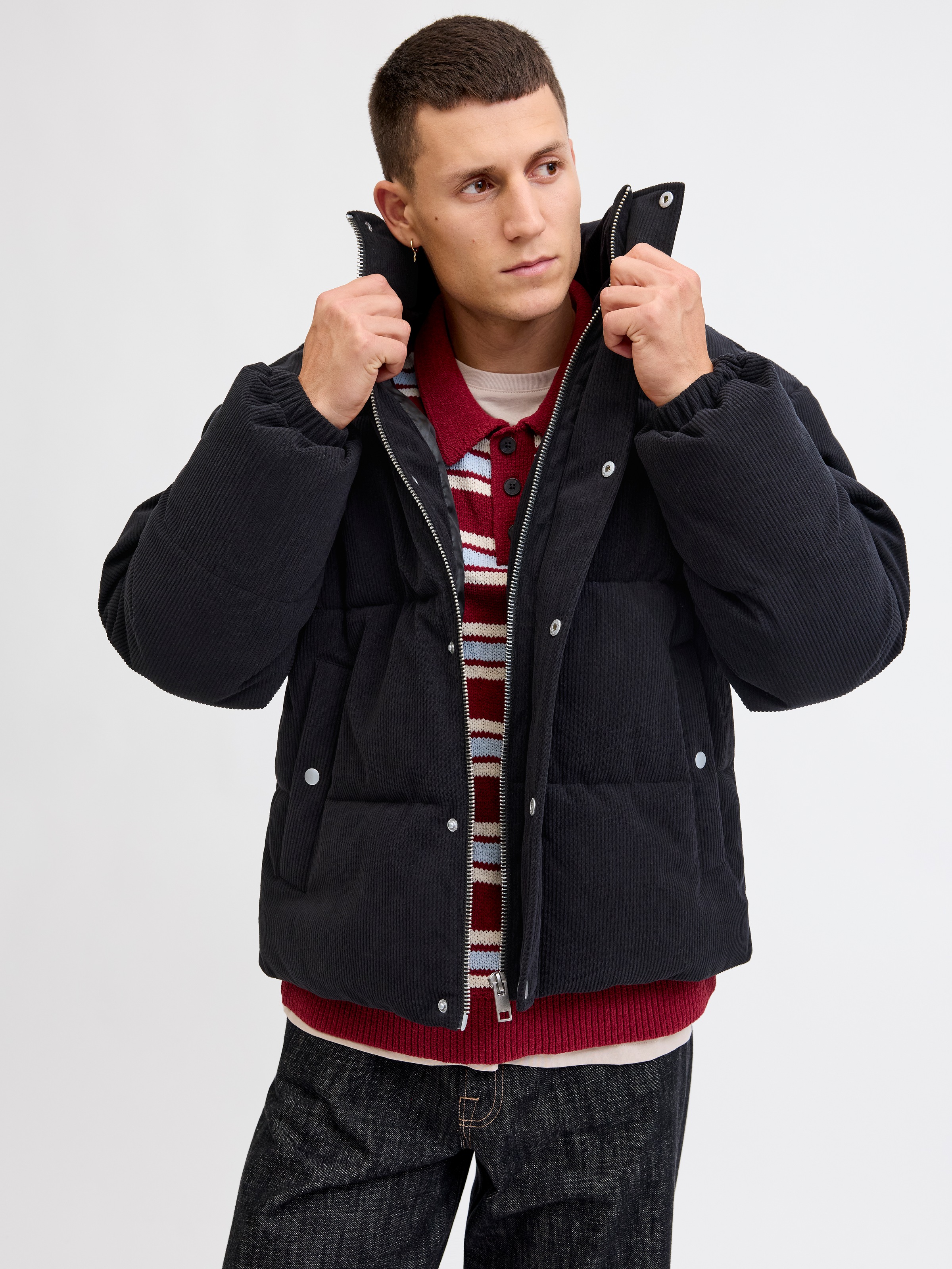 Jack & Jones Steppjacke "JORGREENE CORDUROY PUFFER JACKET" ohne Kapuze günstig online kaufen