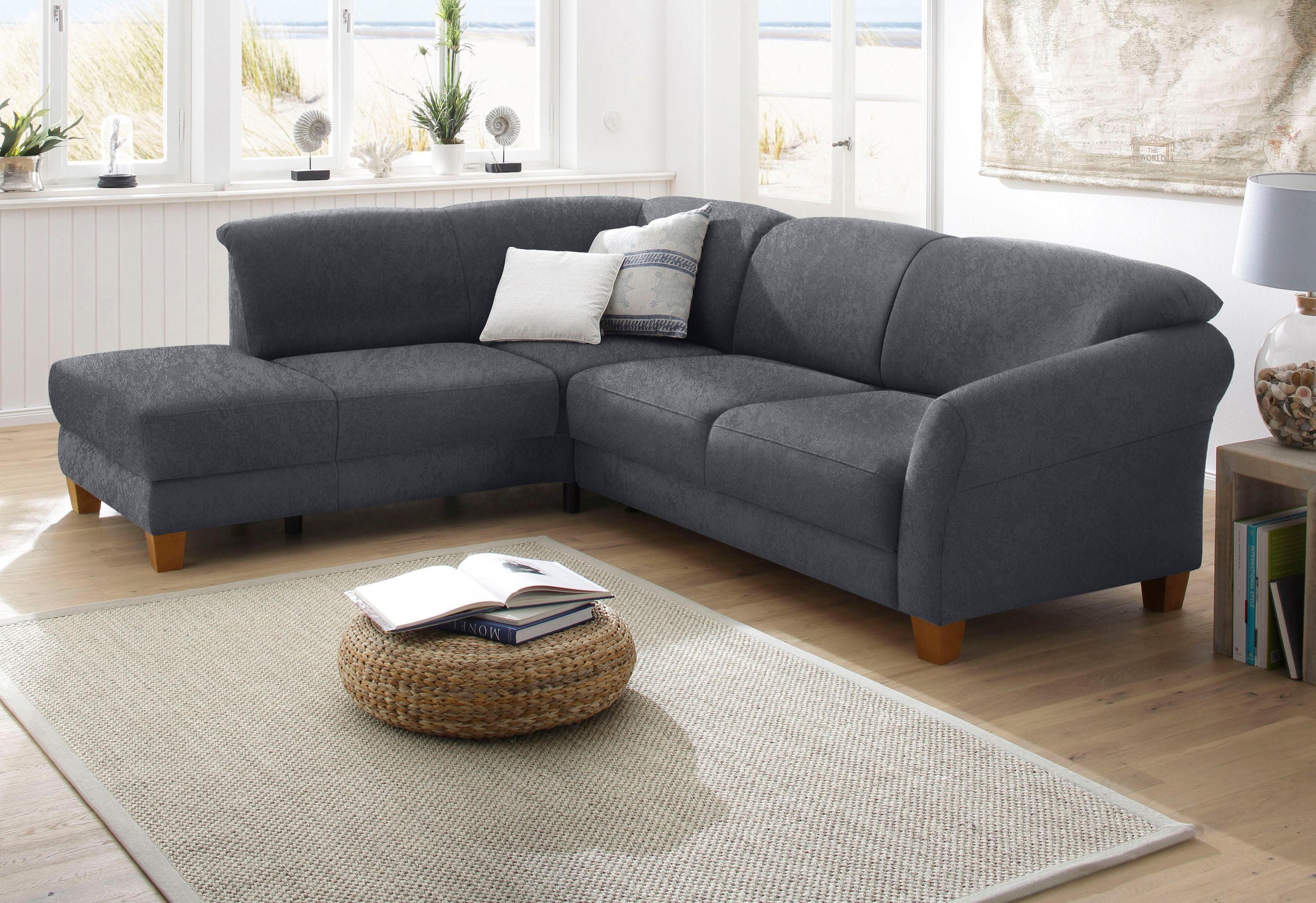 OTTO home Ecksofa "Gotland L-Form" wahlweise mit Sitztiefenverstellung + Bettkasten