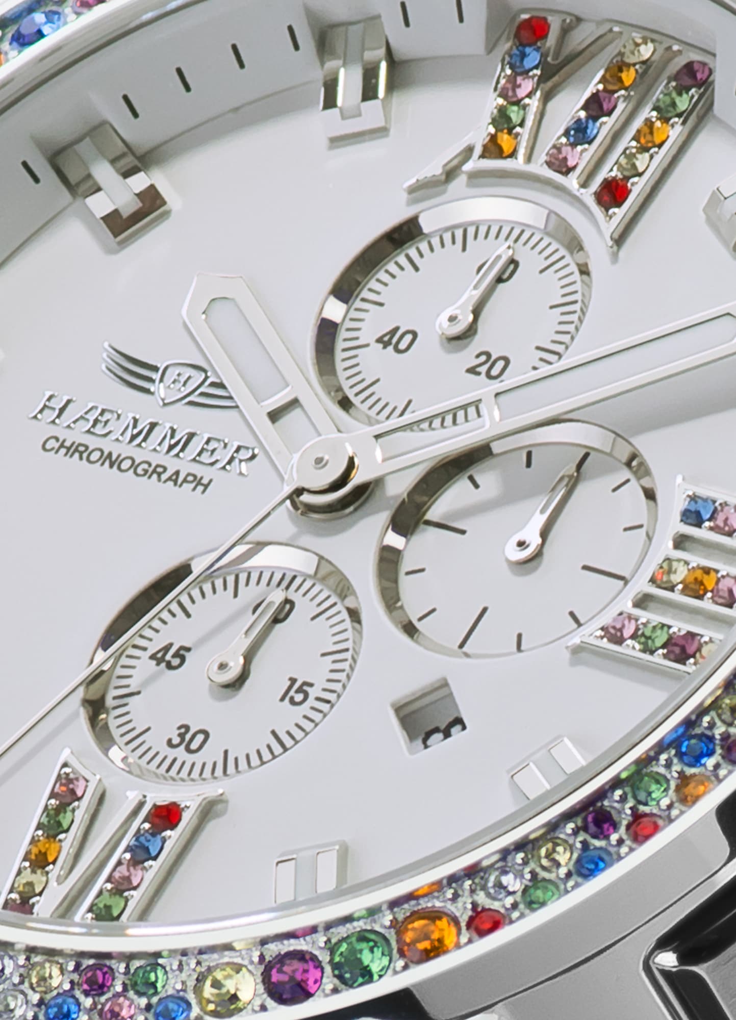 HAEMMER GERMANY Chronograph »WHITE SWAN, E-006«, Quarzuhr, Damenuhr, Datum, Stoppfunktion, Saphirglas, Lederarmband