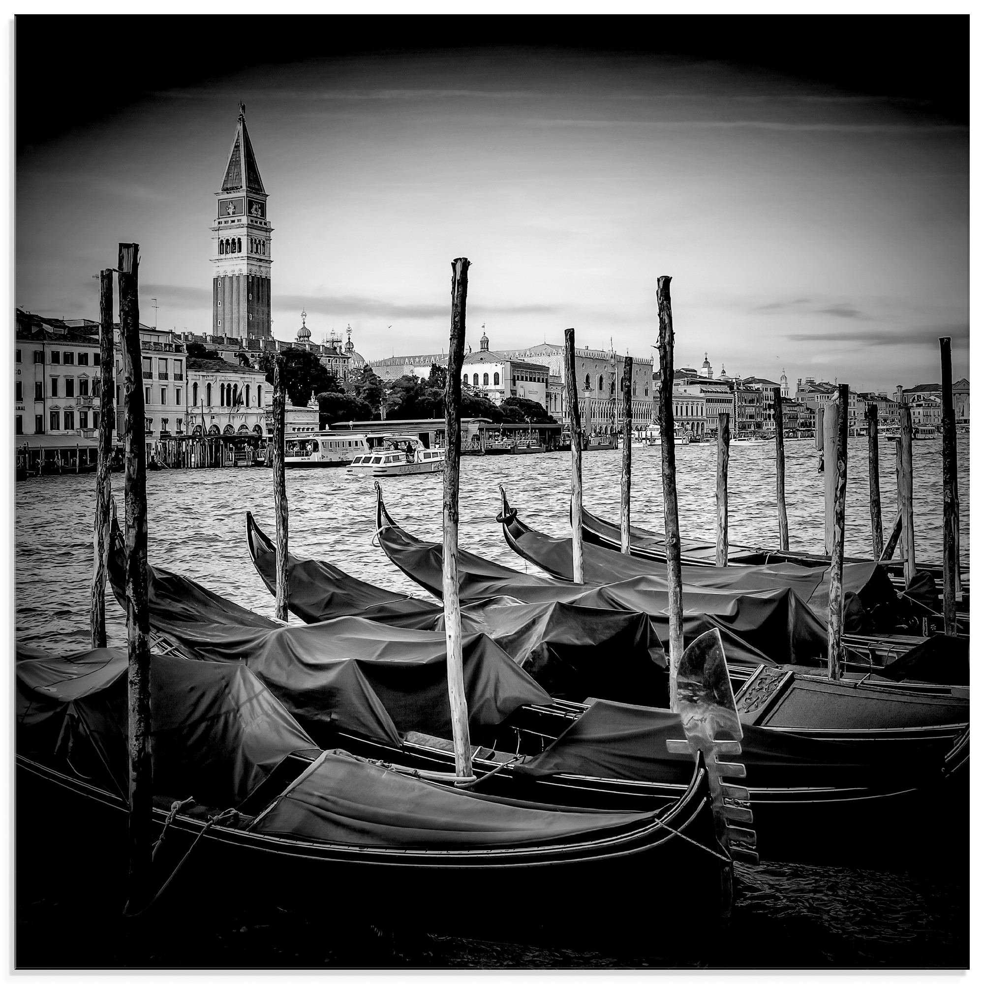 Artland Glasbild "Venedig Canal Grande & Markusturm II", Italien, (1 St.), in verschiedenen Größen