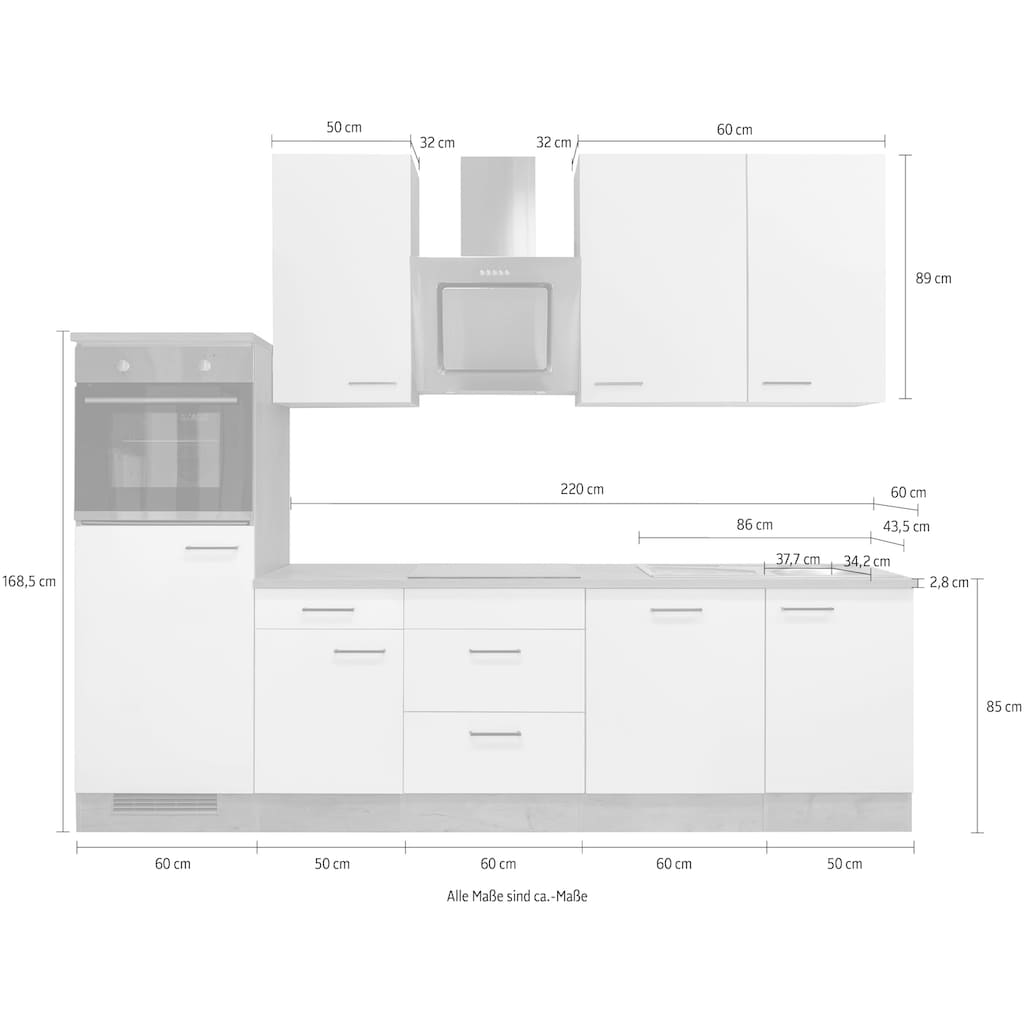 Flex-Well Küche »Moreana«, Breite 280 cm, mit und ohne E-Geräte lieferbar