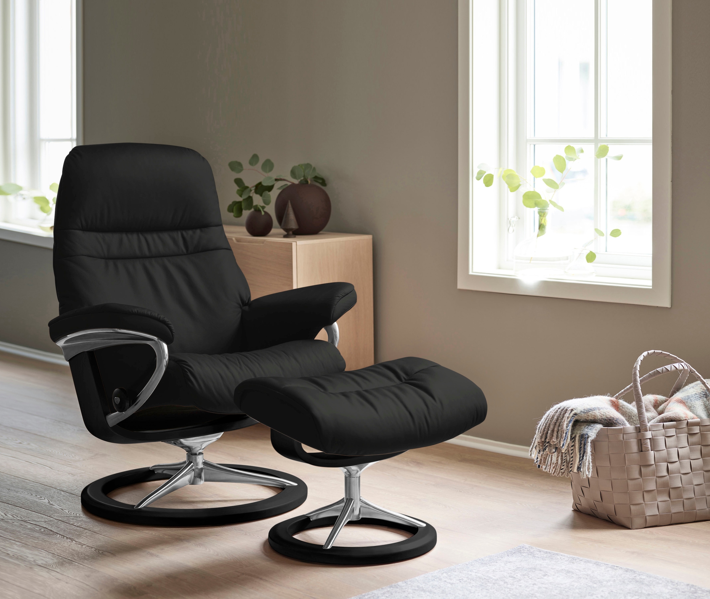 Stressless Fußhocker "Sunrise", mit Signature Base, Gestell Schwarz