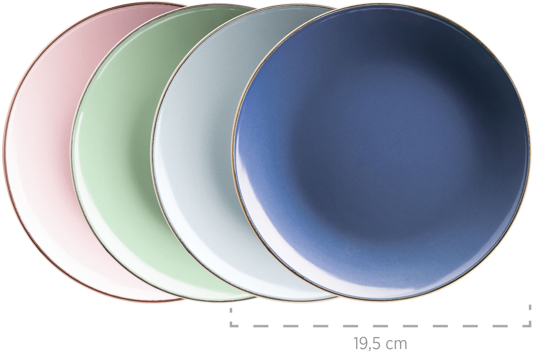 MÄSER Kombiservice »METALLIC RIM, Geschirr-Set, Steinzeug«