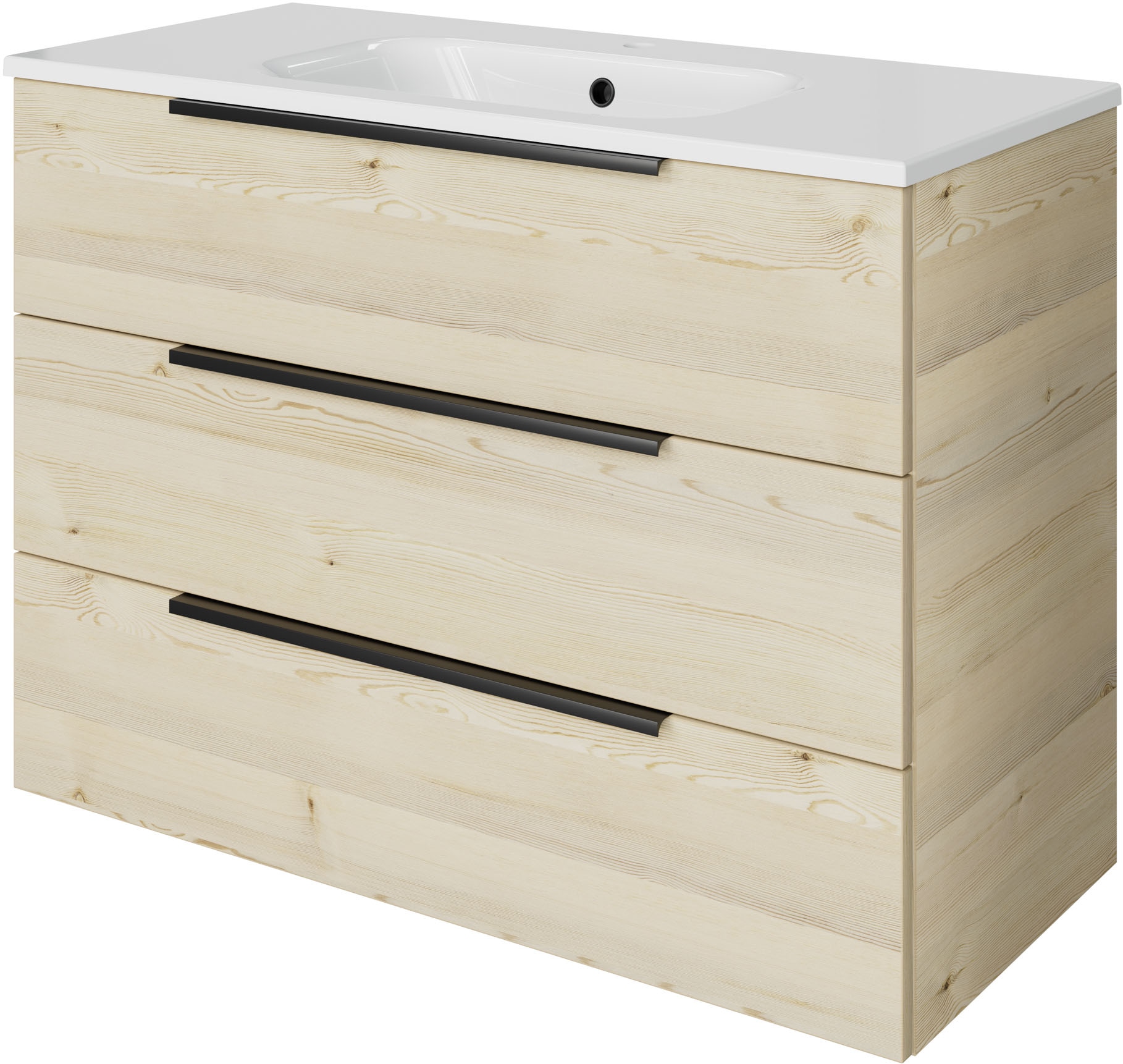 Saphir Badmöbel-Set "Mineralmarmor-Waschtisch mit Waschtischunterschrank" 2 Stk. tlg.