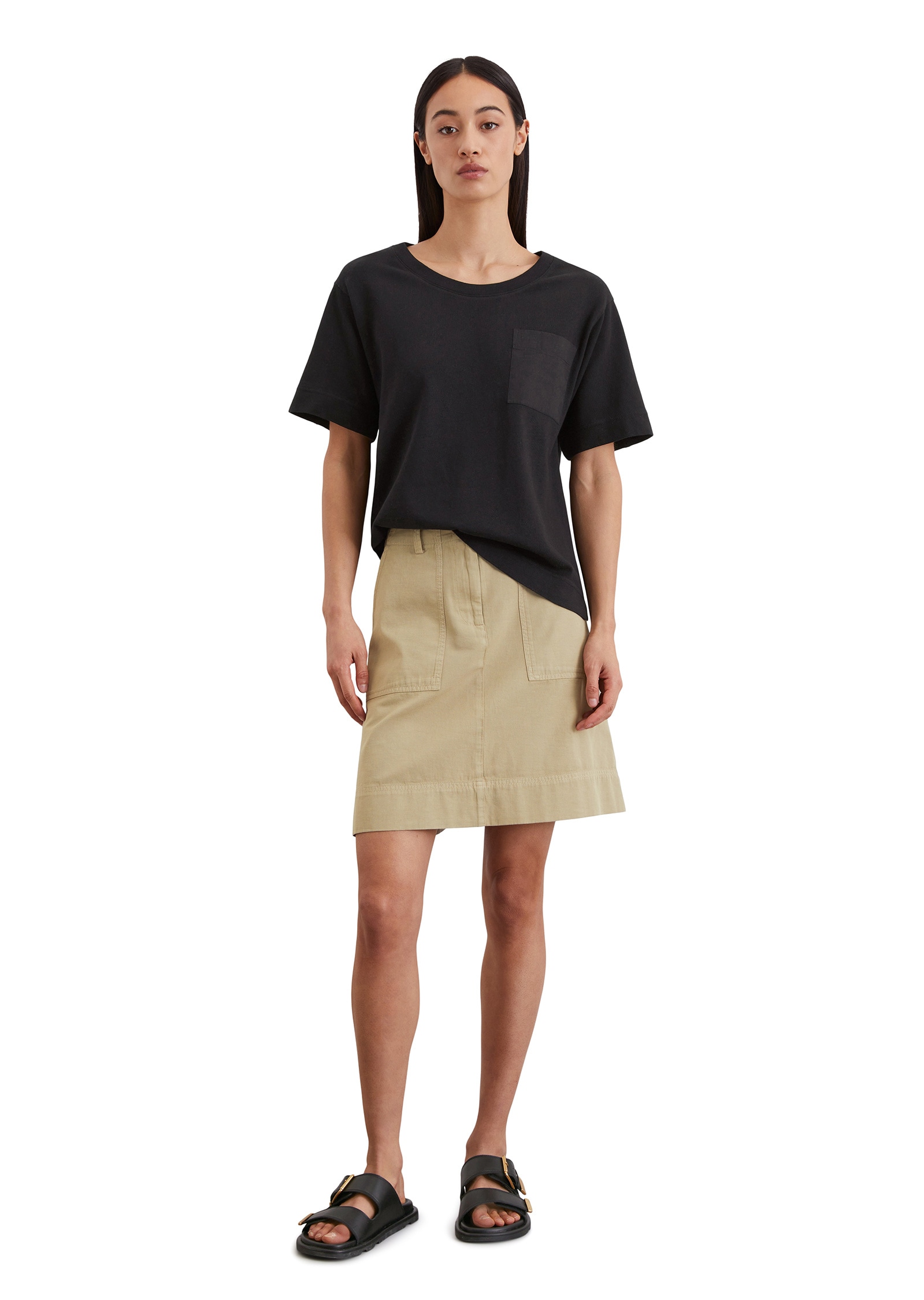 Marc O'Polo T-Shirt »mit aufgesetzter Satin-Tasche«