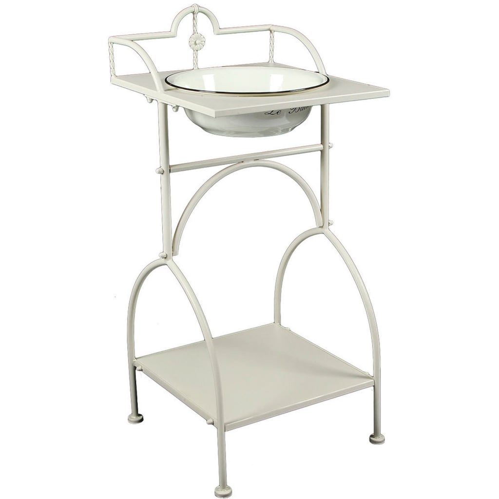 Ambiente Haus Badaccessoire-Set »Waschschüssel mit Stand - eckig in Beige«, (1 tlg.)