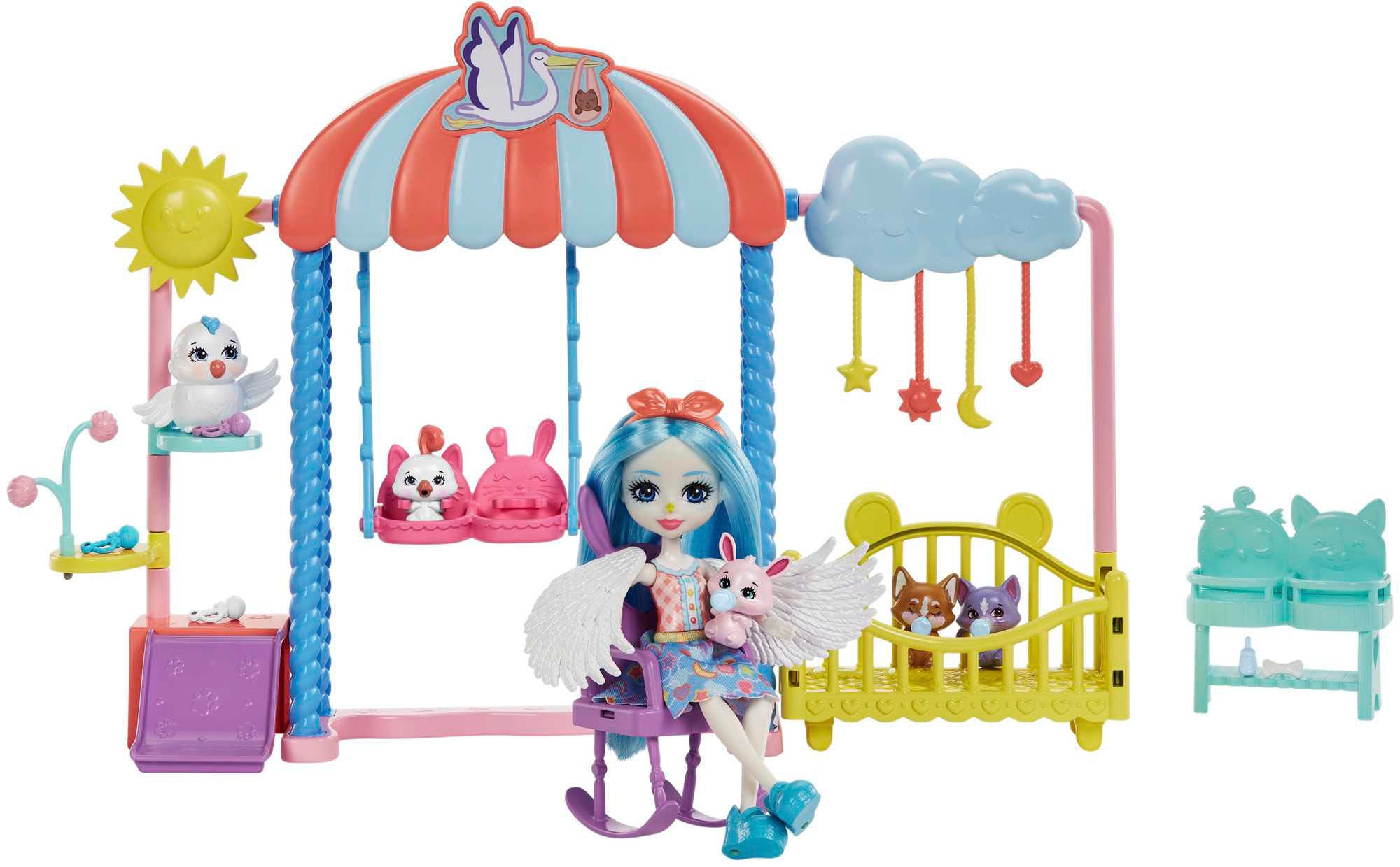 Enchantimals Minipuppe »Enchantimals Baby Best Friends, City Tails Tier-Kindergarten«, Starley Stork