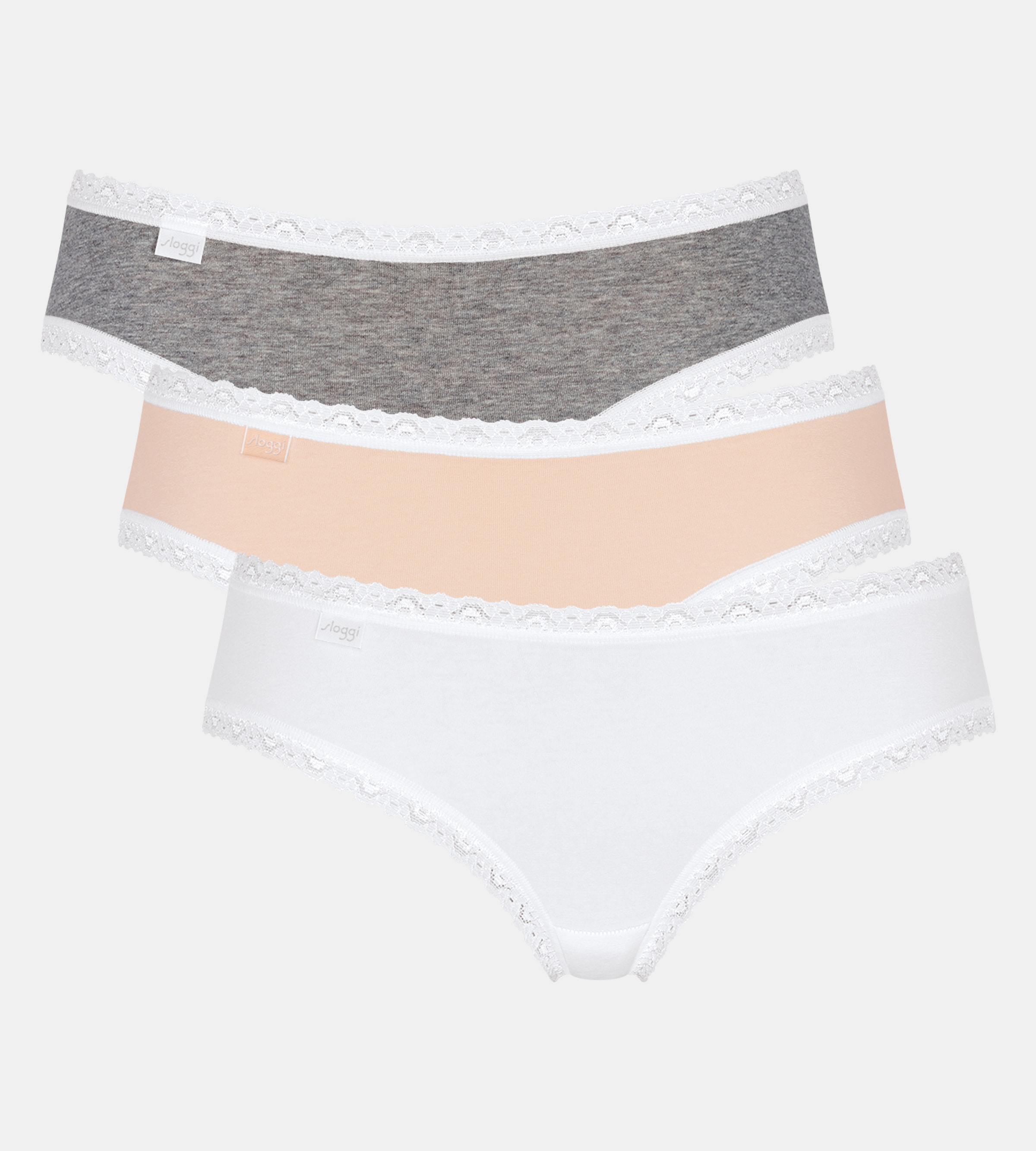 Panty »24/7 Weekend Hipster C3P«, (Packung, 3 St.), mit zarter Spitzeneinfassung