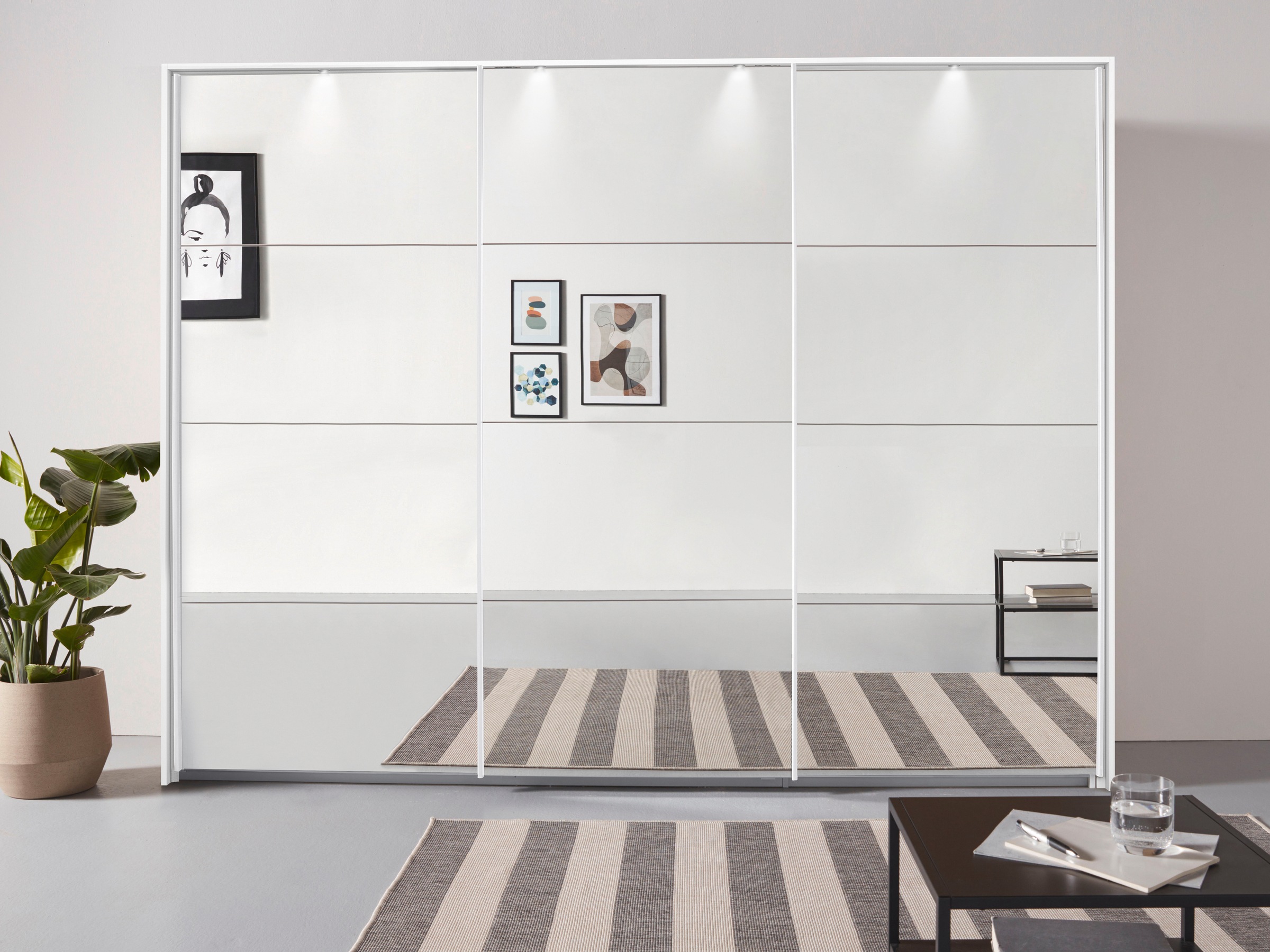OTTO home "Mehrzweckschrank Aktenschrank Möbel Mietswohnung Schlafzimmer OTELI" Breiten 211/278/323/368 cm Höhen 214/233 cm, inkl. Passepartout optional mit Beleuchtung MADE IN GERMANY
