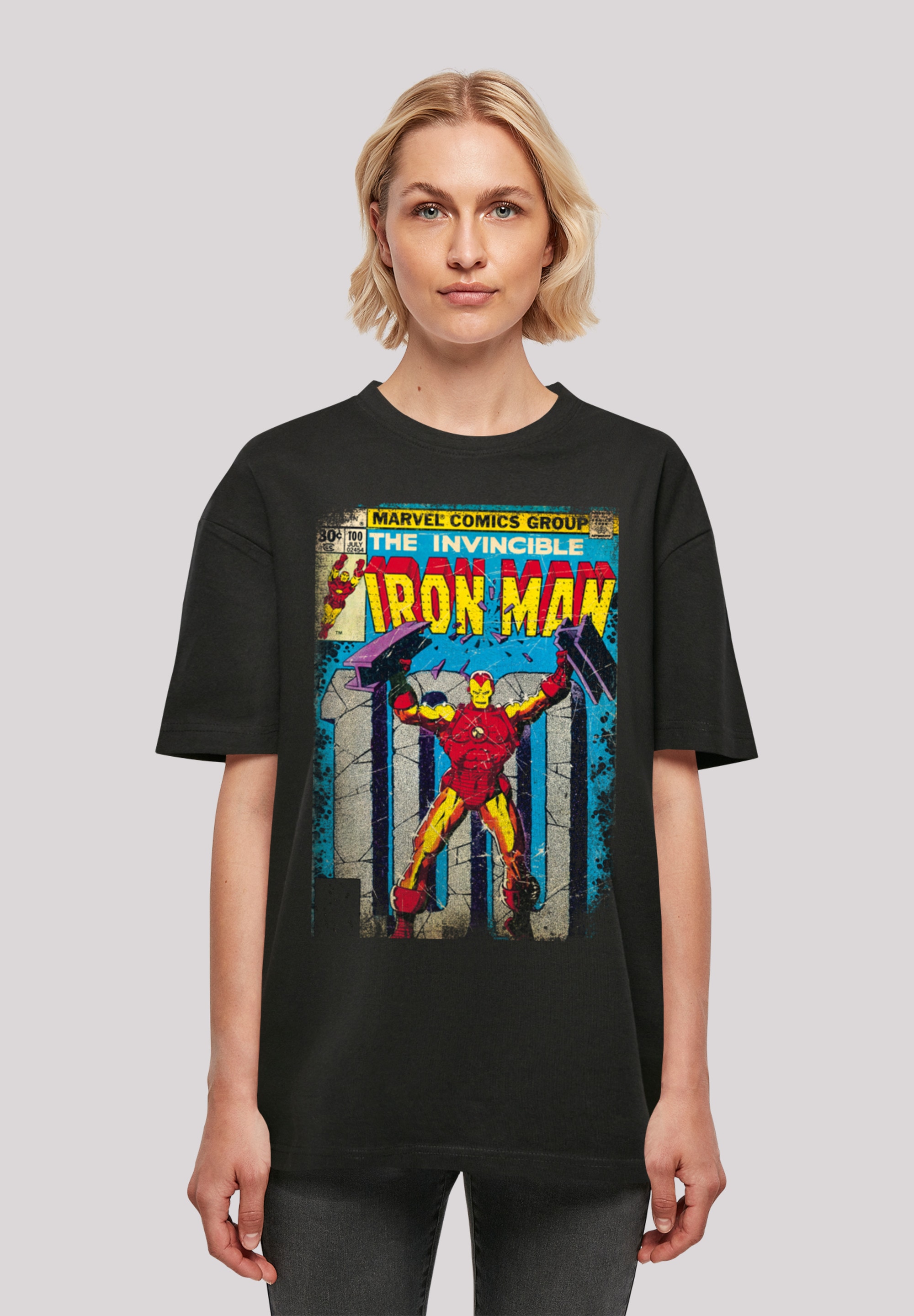 F4NT4STIC Kurzarmshirt »Damen Marvel Iron Man Cover with Ladies Oversized  Boyfriend Tee«, (1 tlg.) für kaufen | BAUR