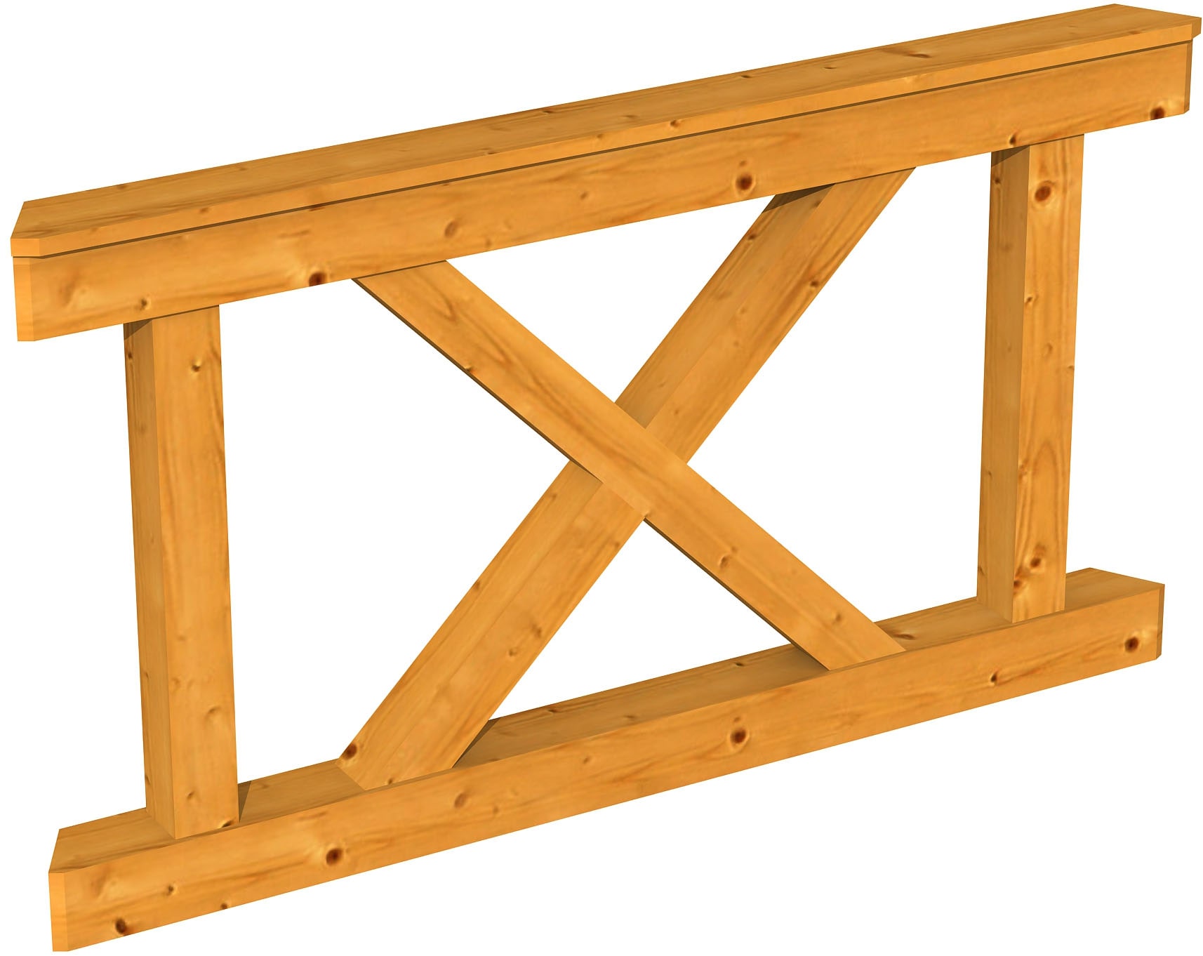 Brüstungsgeländer SKANHOLZ, H:84cm L:150cm, braun, Geländer, "Andreaskreuz"