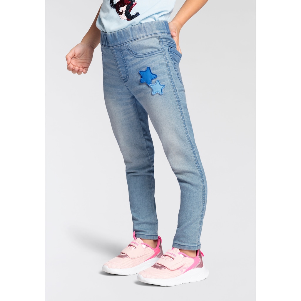 KIDSWORLD Jeansjeggings »für kleine Mädchen«, mit Sternapplikation