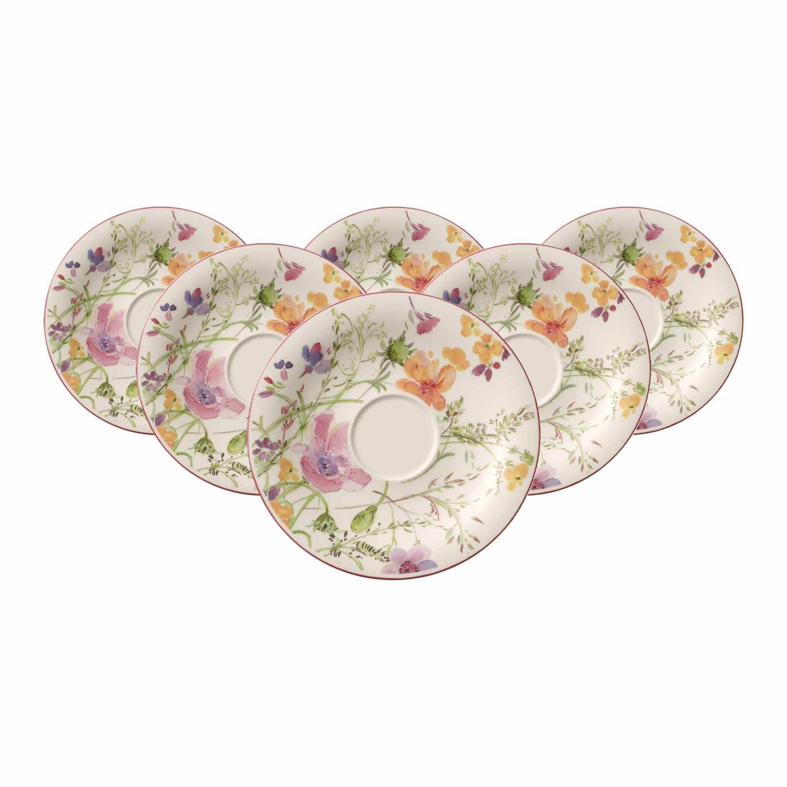 Villeroy & Boch Untertasse "Frühstücksuntertassen Mariefleur Basic ø 19 cm 6er Set bunt"