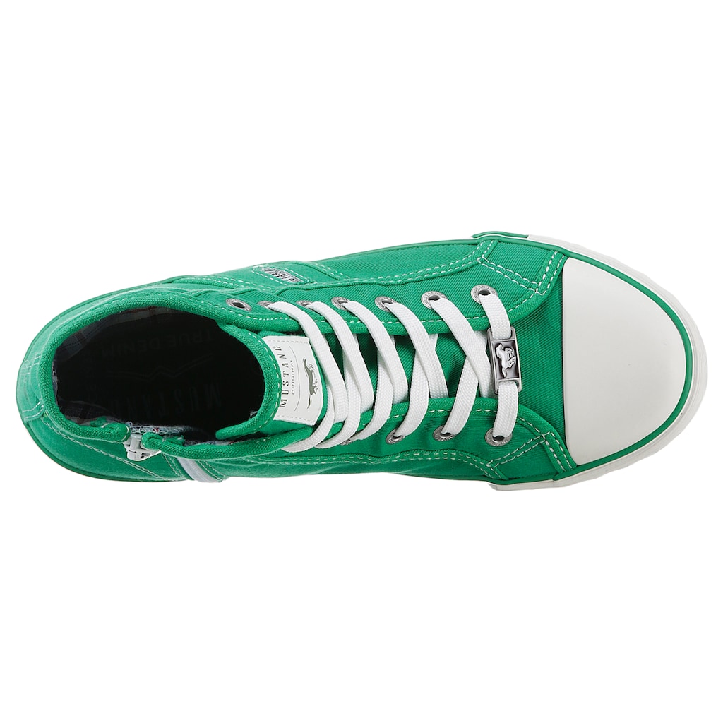 Mustang Shoes Sneaker »High-Top-Sneaker, Freizeitschuh«, High Top-Sneaker, Schnürschuh mit Label in der Laufsohle