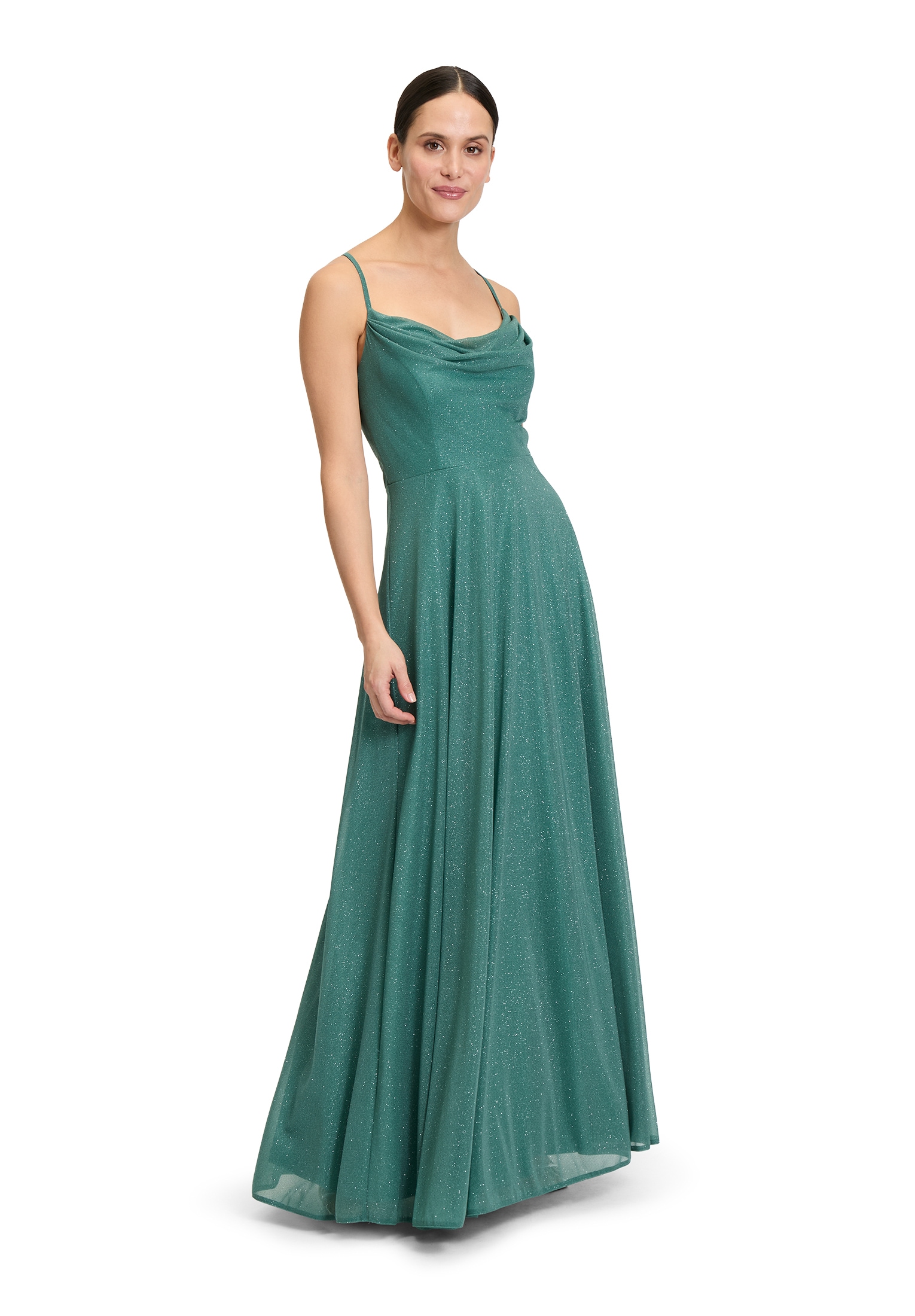 Abendkleid »Vera Mont Abendkleid mit Wasserfallausschnitt«, Glitzer