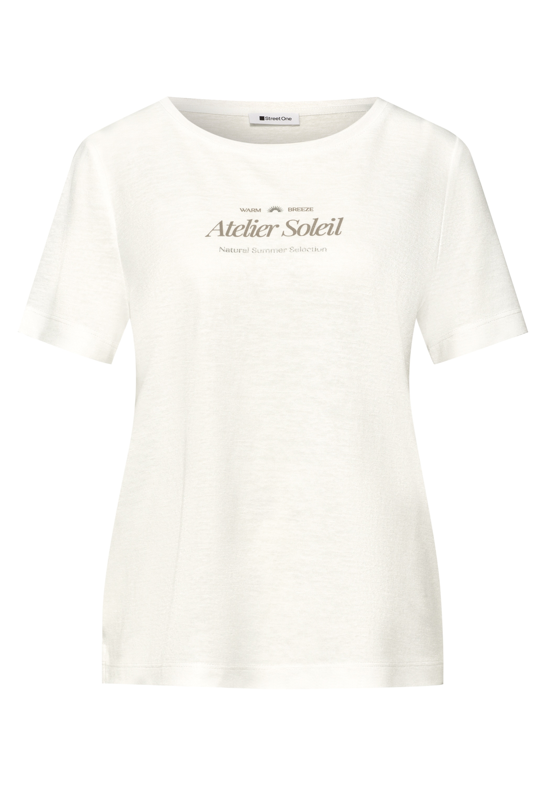 STREET ONE T-Shirt in Leinen-Optik
