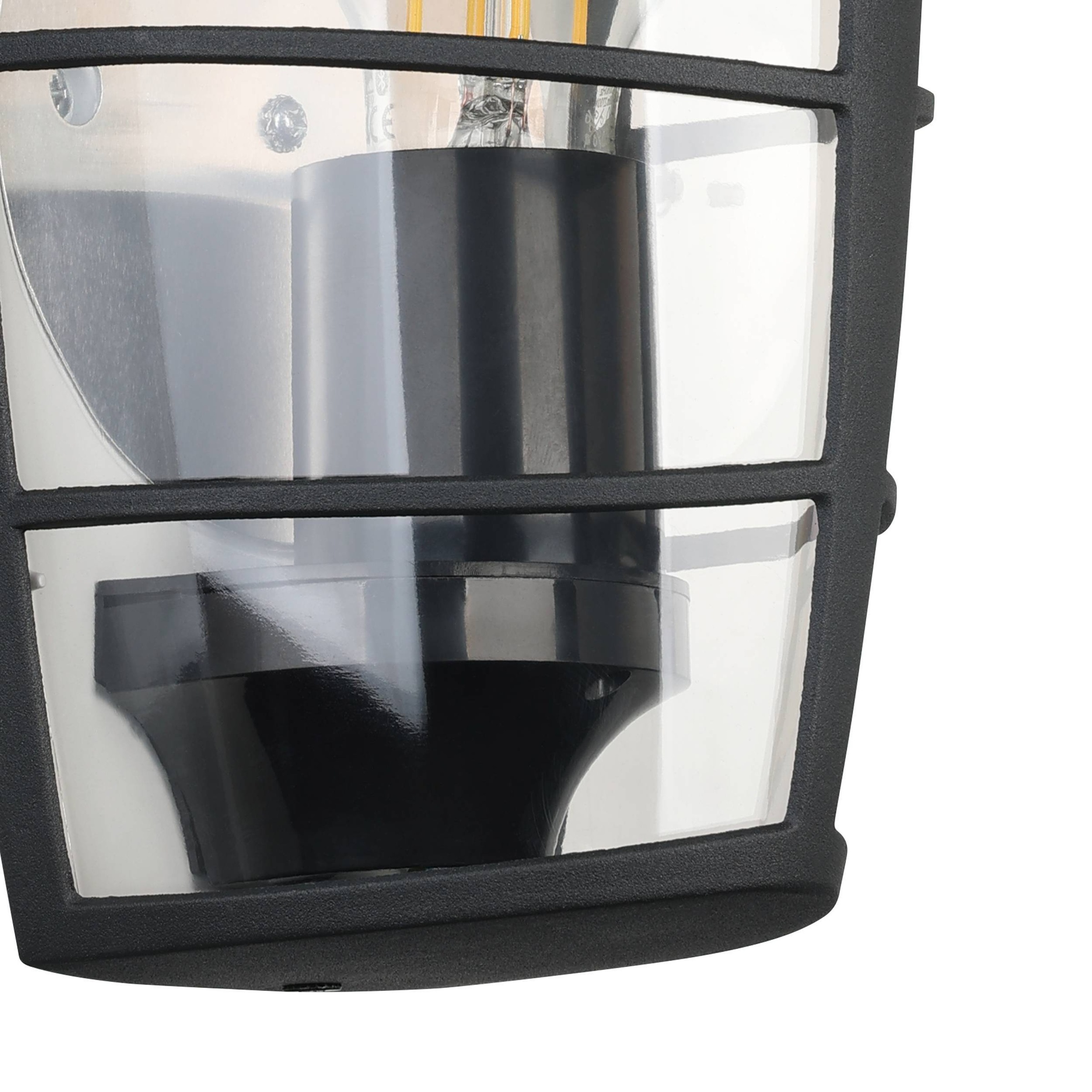 EGLO Wandleuchte »Aloria Außen-Wandlampe, Außenleuchte, Aluguss, Kunststoff, E27, IP44« E27 1 Stk. Wand-/Deckenleuchte - L18 x H20 x AL12 cm - schwarz - 1X60W exkl.