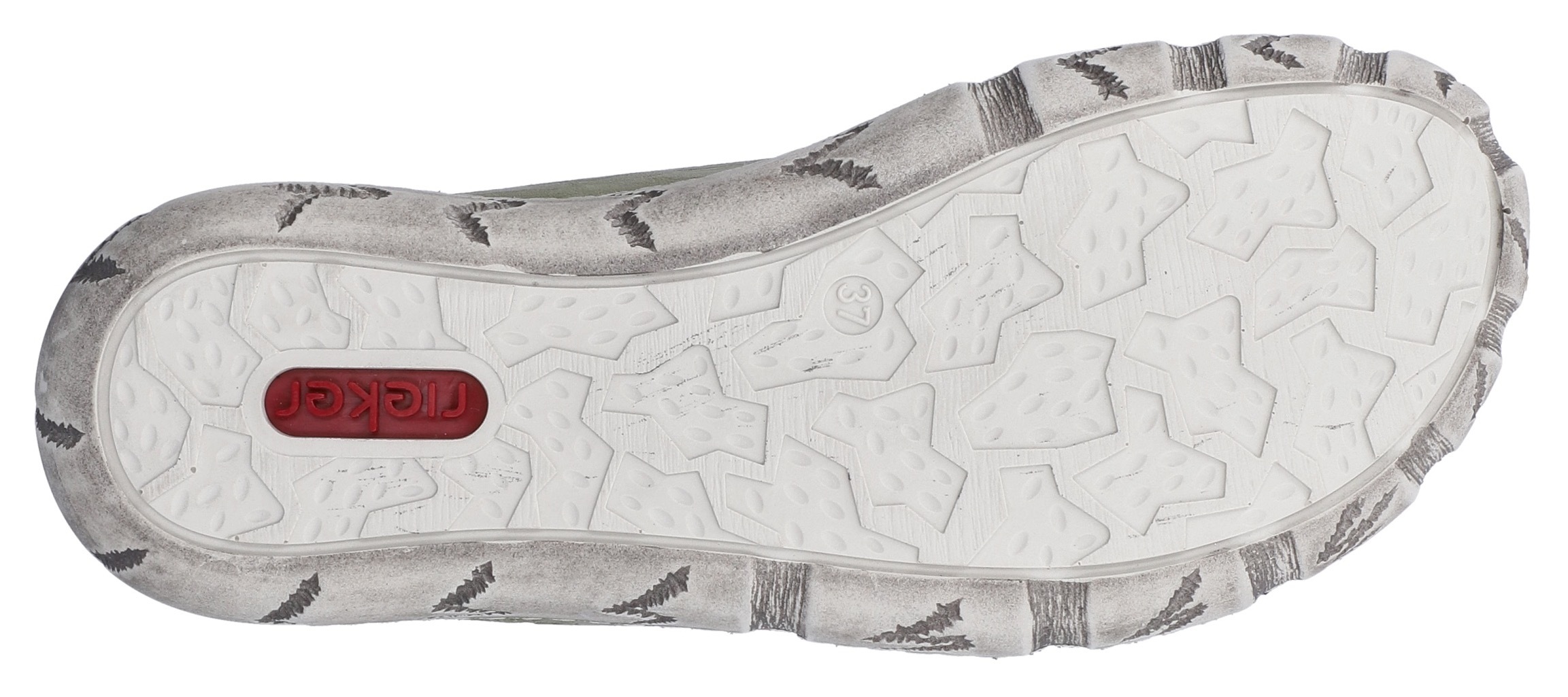 Rieker Pantolette  Sommerschuh, Hausschuh in Patchwork-Optik