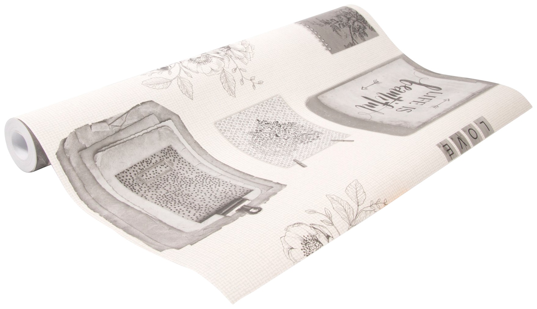 Superfresco Easy Vliestapete »Tekst/Lovely Day«, Grau - 10m x 52cm